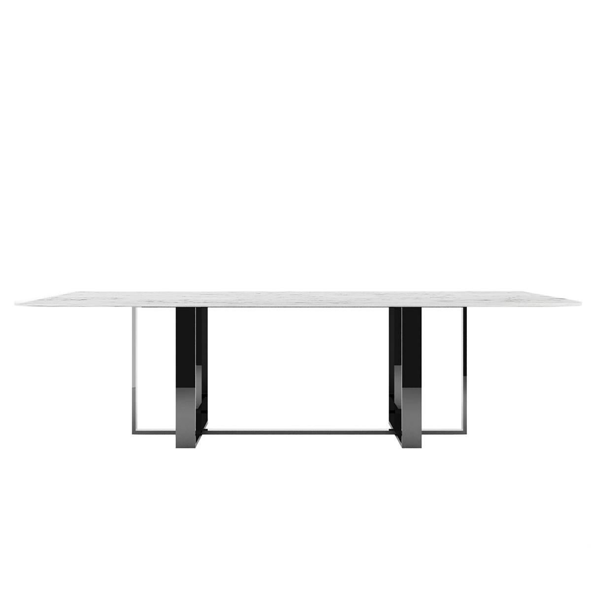 Modern Dining Table Black and White Made in Italy For Sale