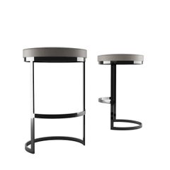 Ola Counter Stool Luxury Modern Style in Steel and Leather