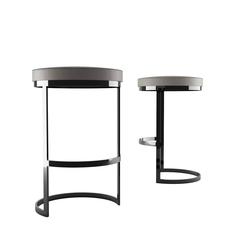 OLA Counter Chair or Barchair Luxury Modern Style in Steel and Leather