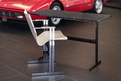 Modern Home Office Desk Table Glass or Italian Marble and Bass-Plated