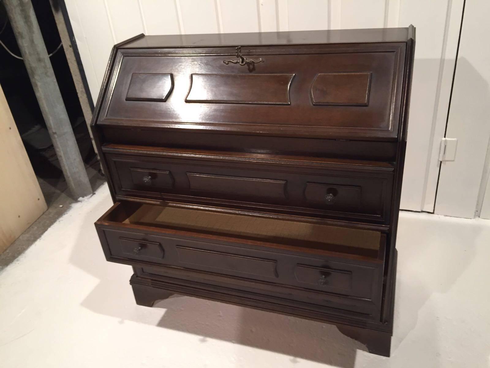 George III Antique Small Secretary Desk in Wood For Sale