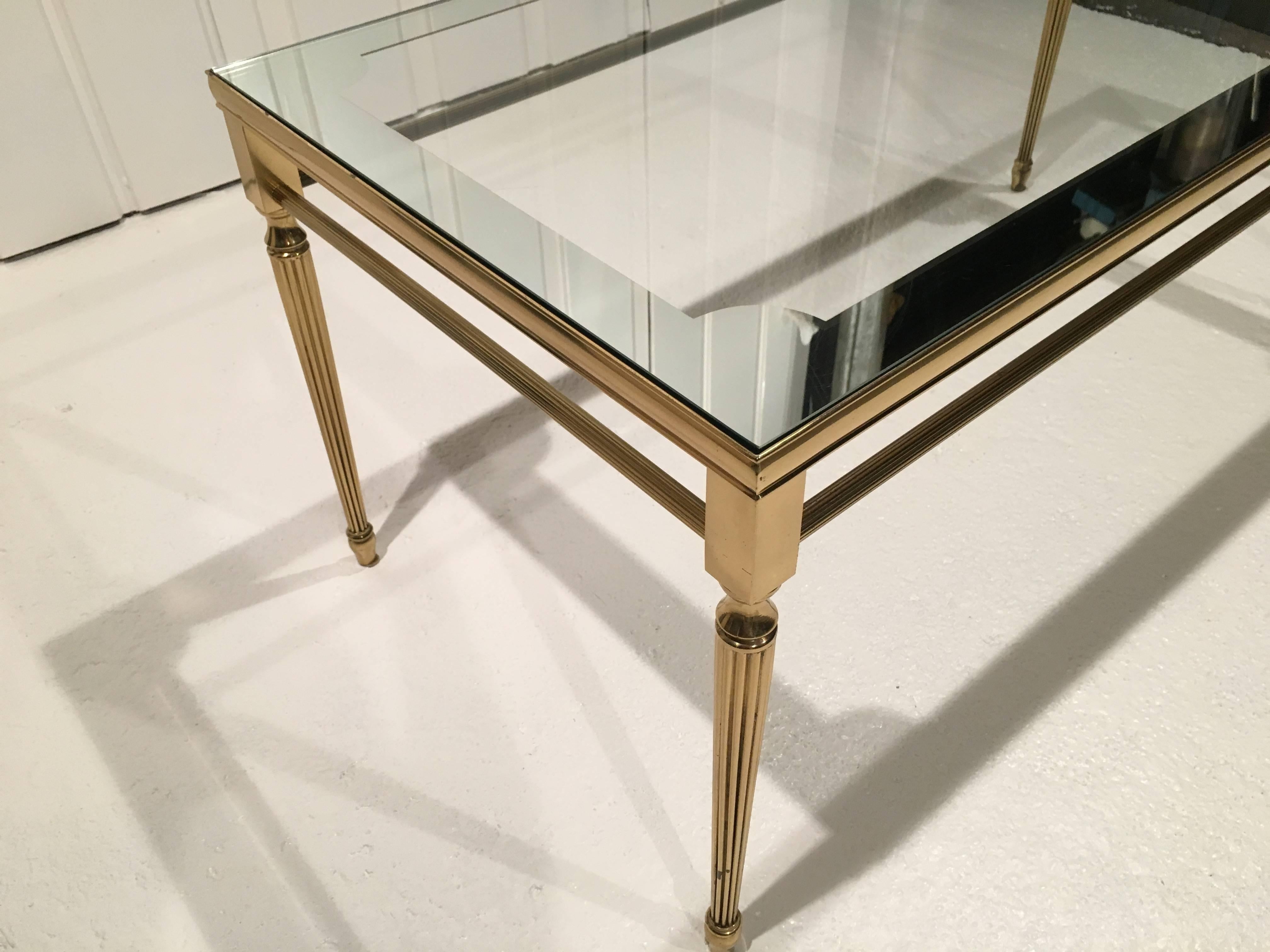 antique coffee table with glass top