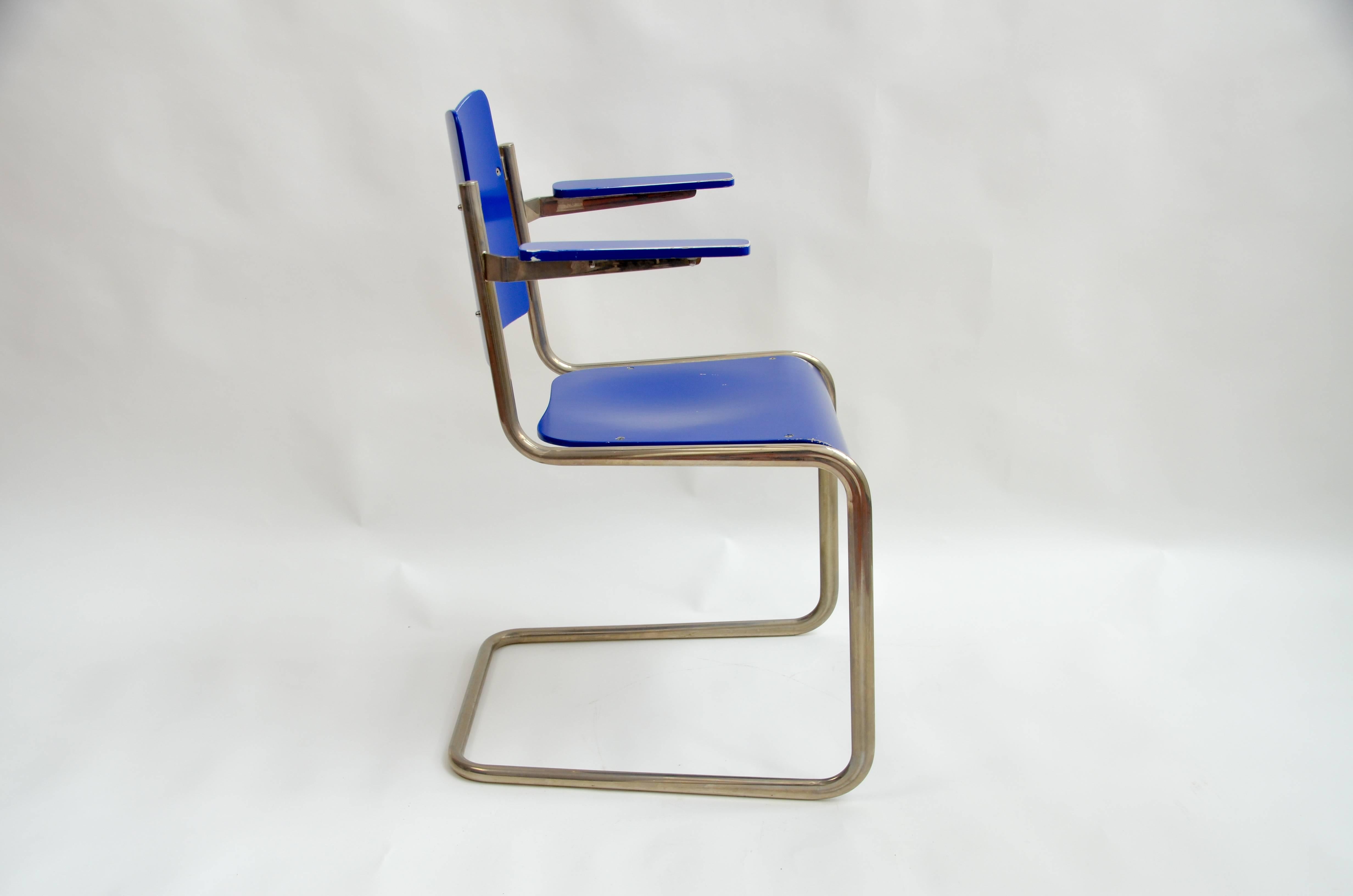 Mid-Century Modern Cantilever Armchair by Jean Prouvé For Sale