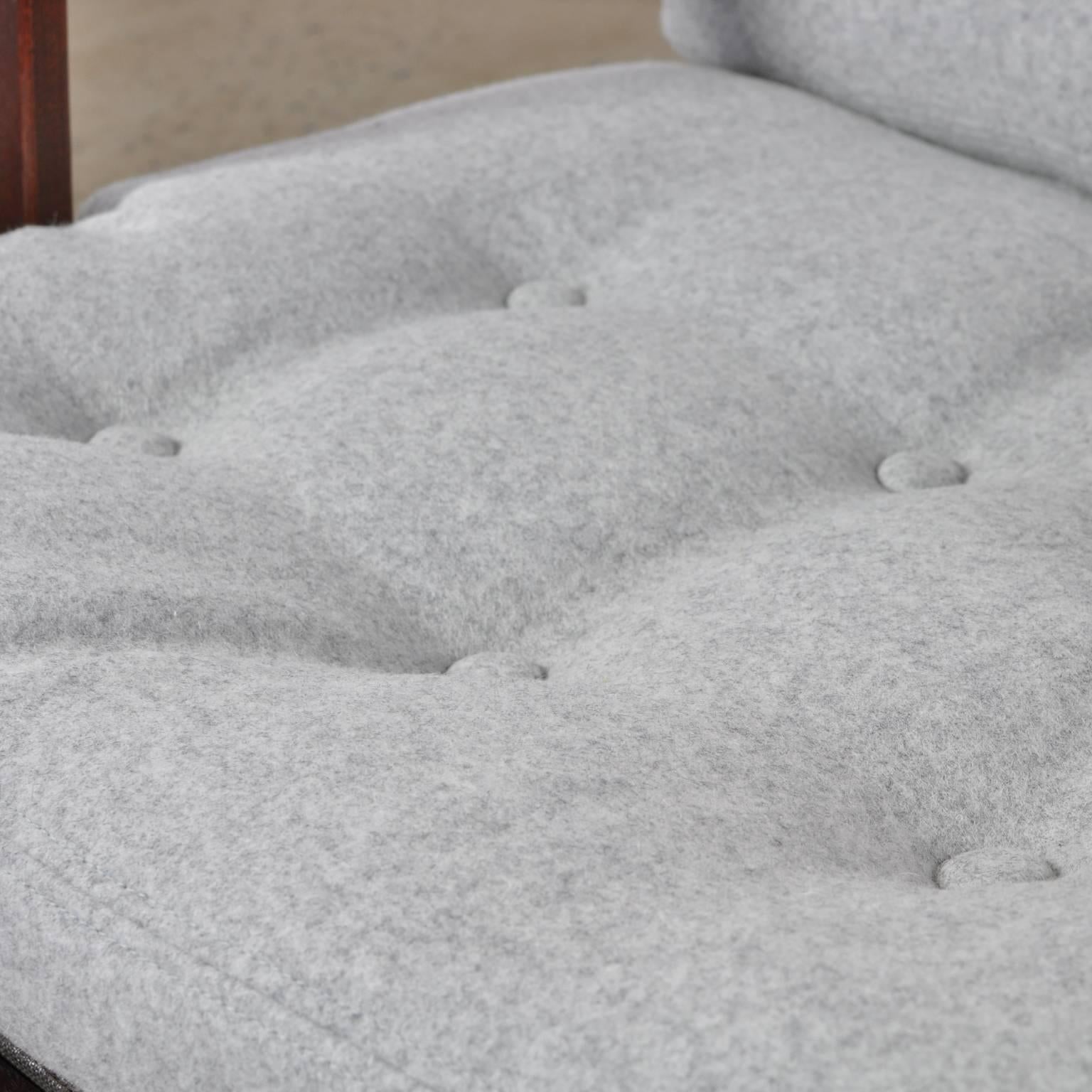 Bruno Mathsson Ingrid Chair in Grey Woolen Felt Fabric, Made by DUX For Sale 2