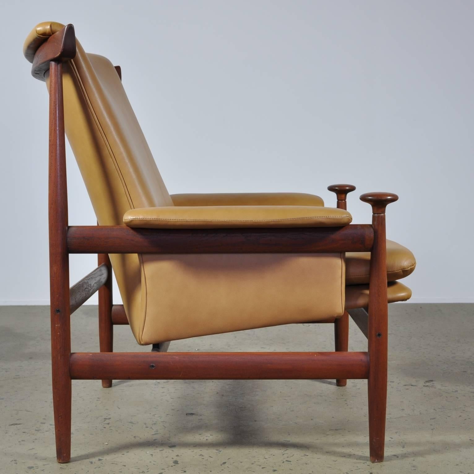 Finn Juhl Bwana Chair with Ottoman for France and Sons in Teak and Leather 1