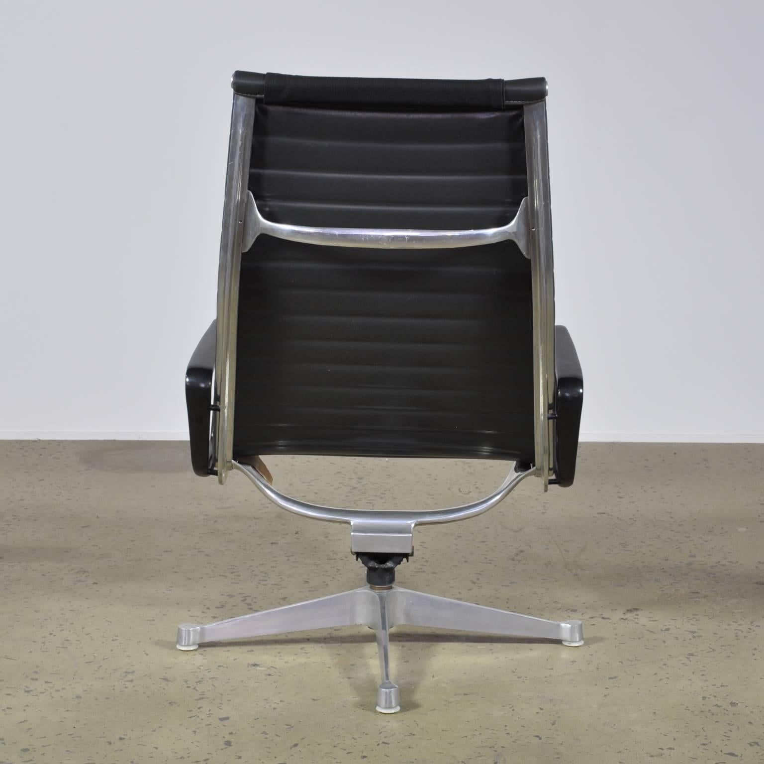 black leather eames chair