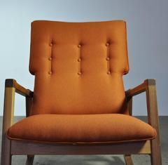 Walnut with Wool Fabric Jens Risom Rocker Chair for DWR