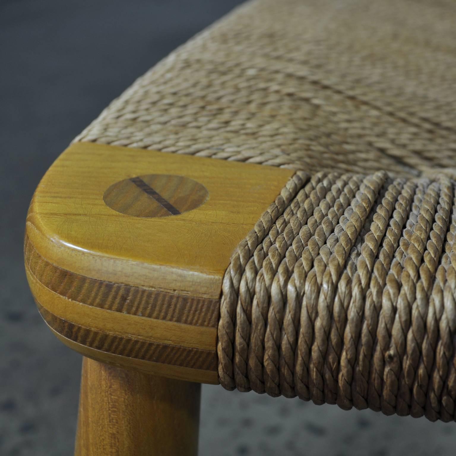 Hans Wegner Peacock Chair Manufactured by Johannes Hansen in Oak and Paper Cord 1