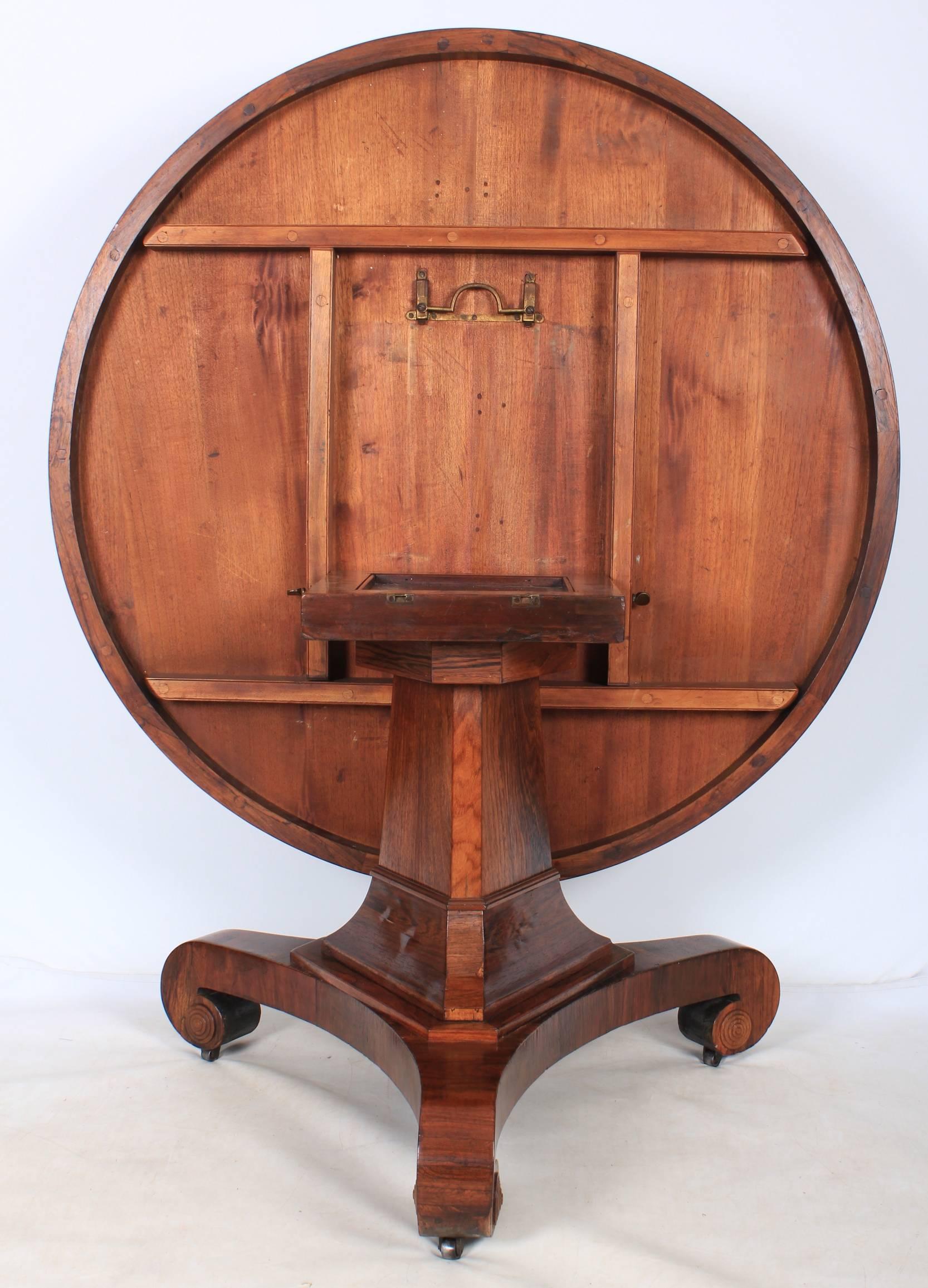 Round Circular Rosewood Breakfast Dining Table 2