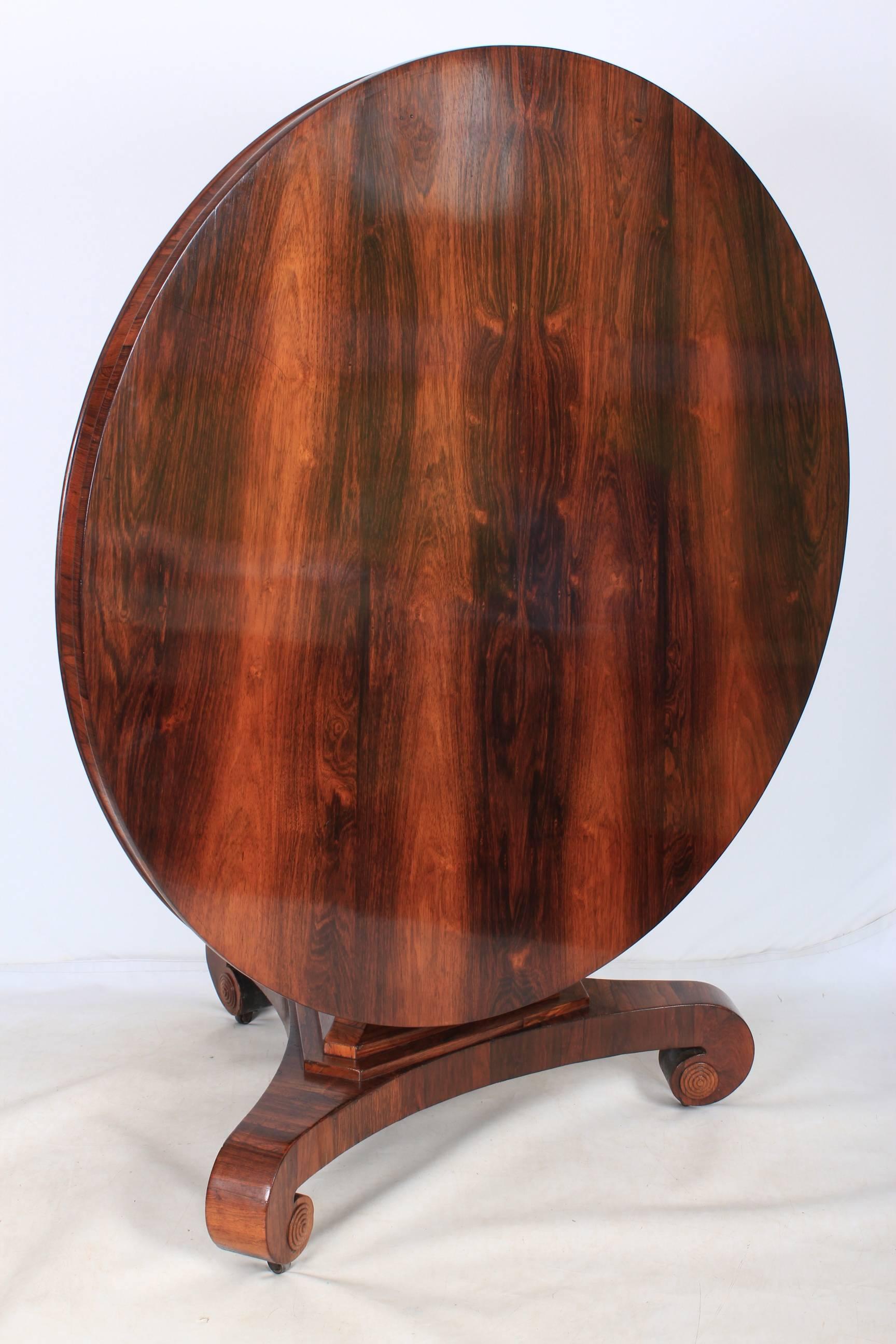 Round Circular Rosewood Breakfast Dining Table 5