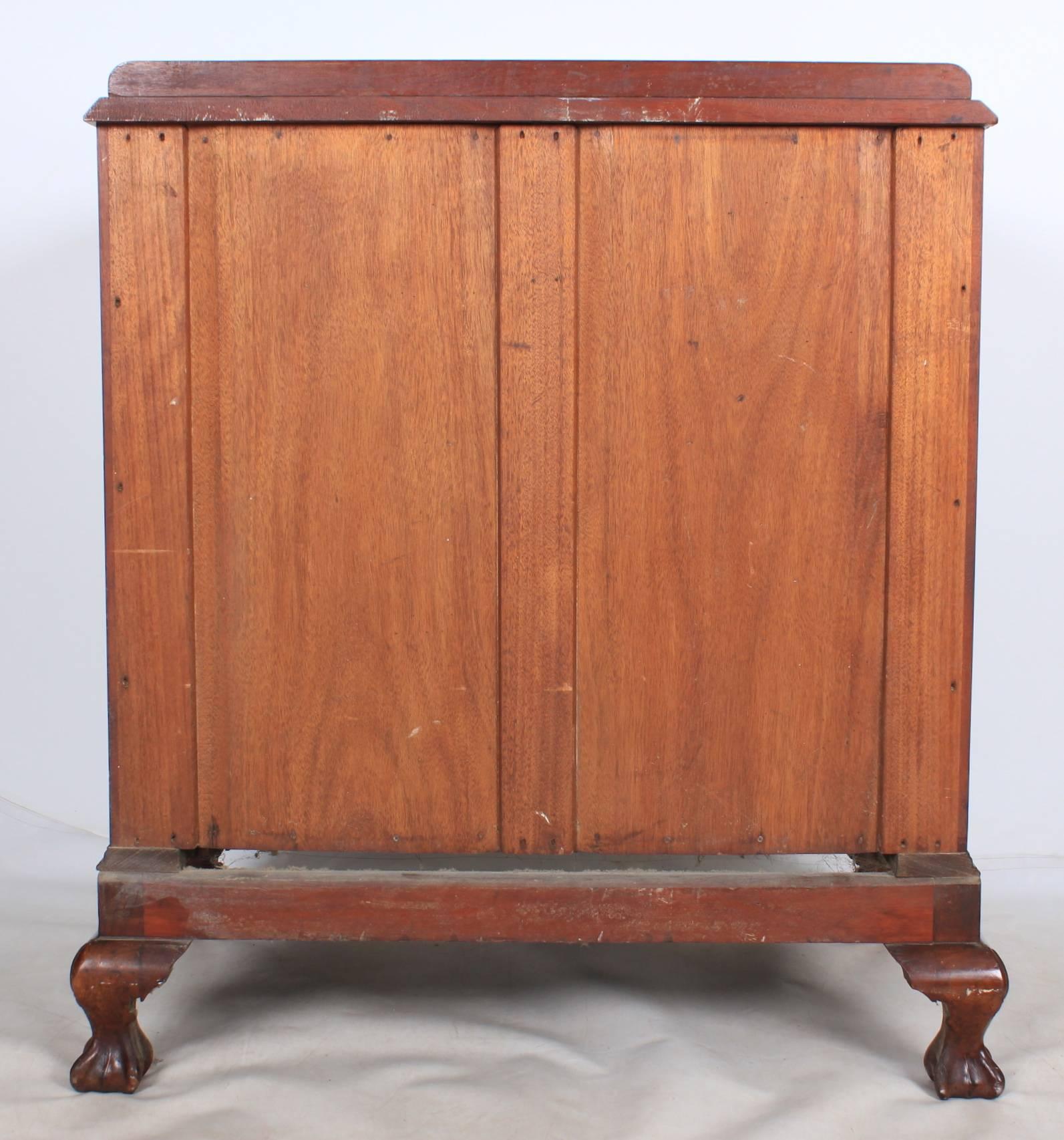 Great Britain (UK) Burr Walnut Chippendale Style Chest of Drawers For Sale