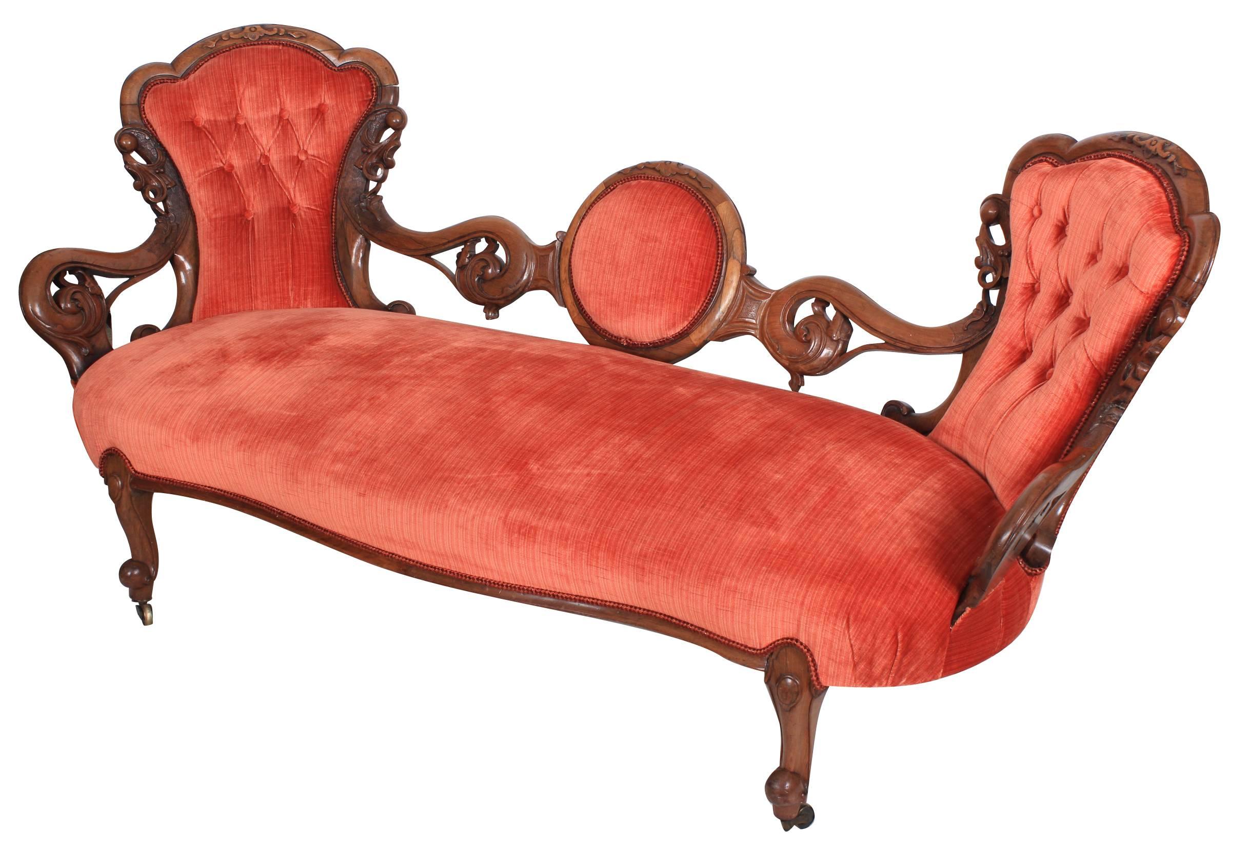 Victorian Rosewood Double Spoon Back Sofa For Sale 2