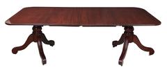 Mahogany Twin Pillar Pedestal Dining Table