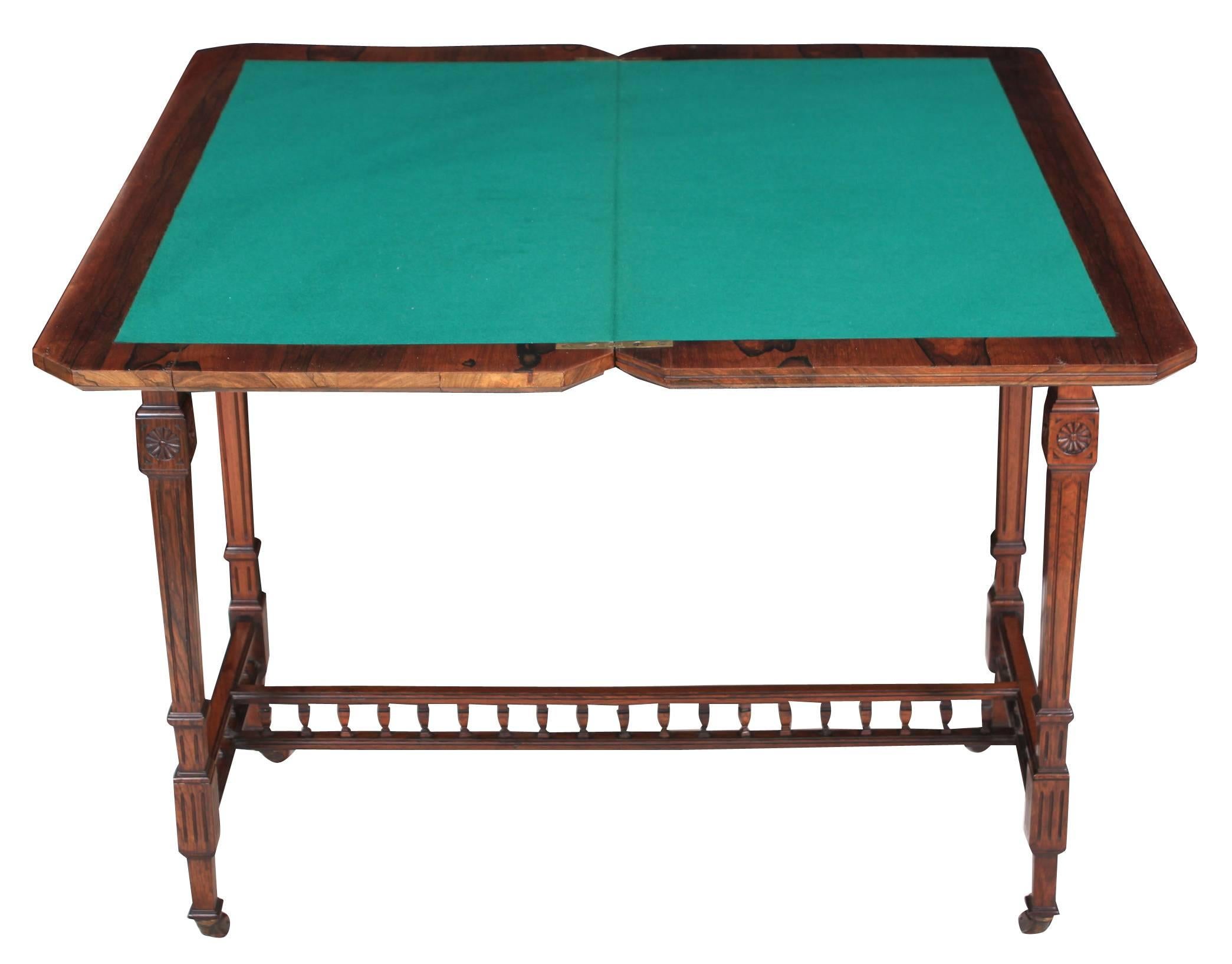 Superb Quality Freestanding Rosewood Card Table For Sale 5