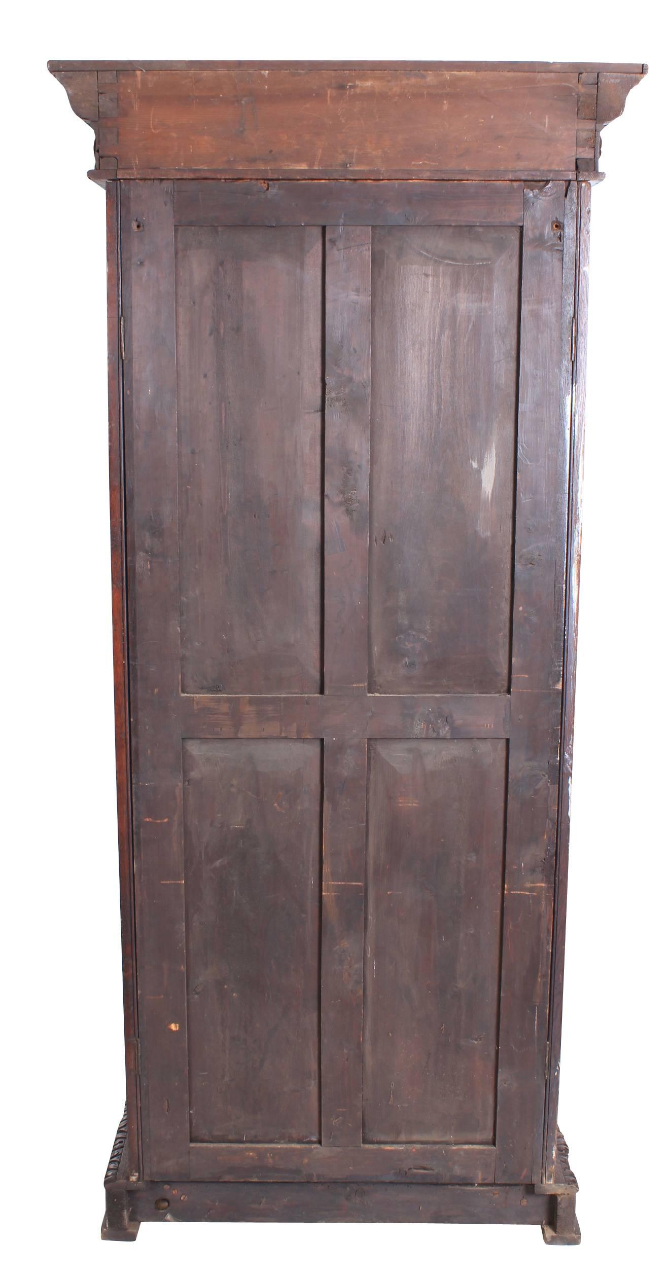 Carved Oak Hall Cupboard For Sale 1