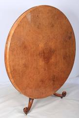 Round Burr Walnut Breakfast Dining Table