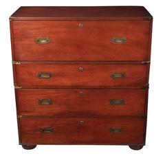 Victorian Mahogany Military Campaign Chest