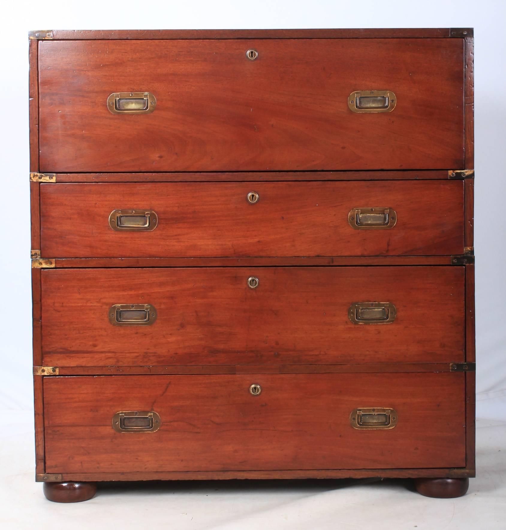 Great Britain (UK) Victorian Mahogany Military Campaign Chest For Sale