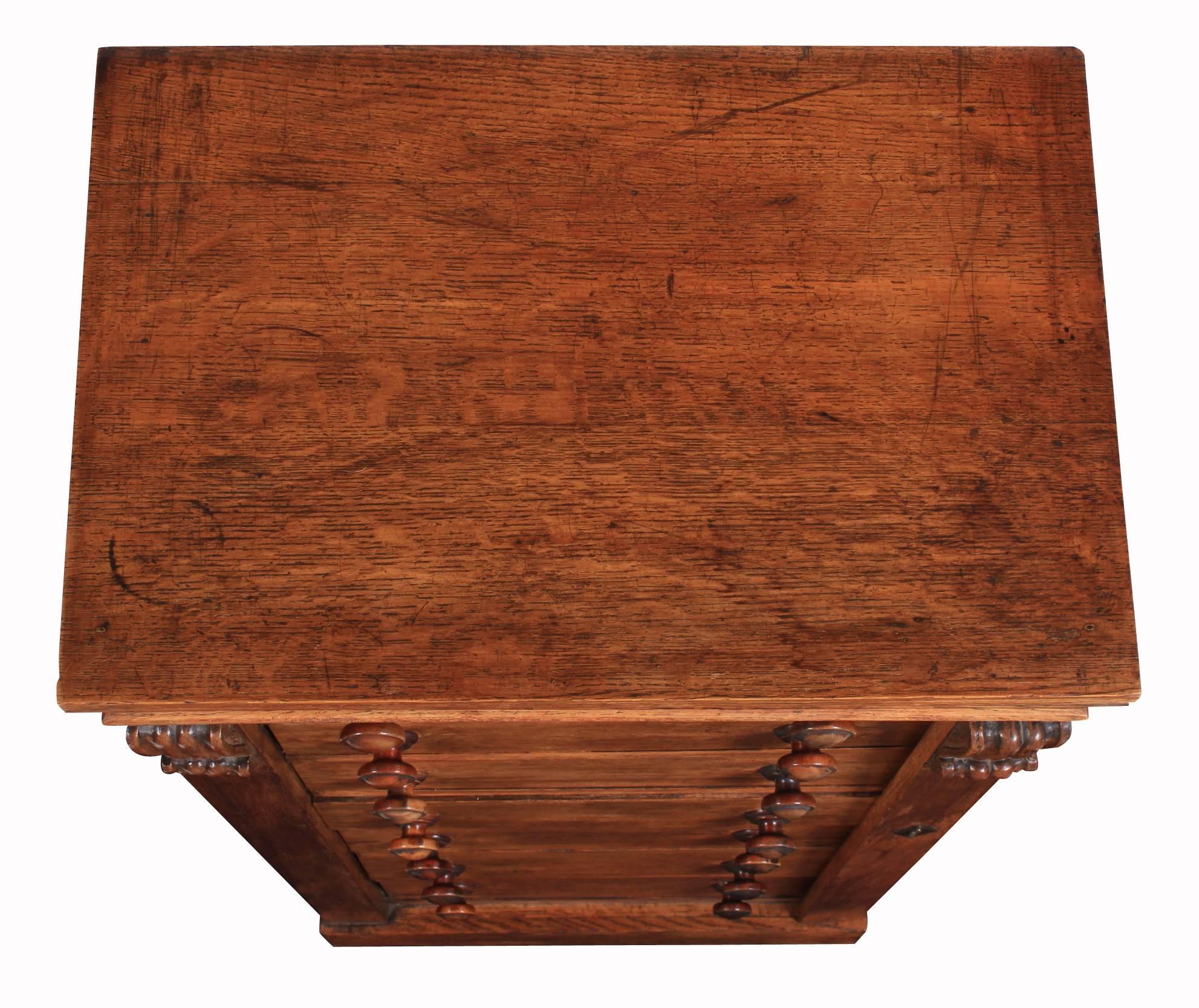 Victorian Slim Oak Wellington Chest For Sale 4