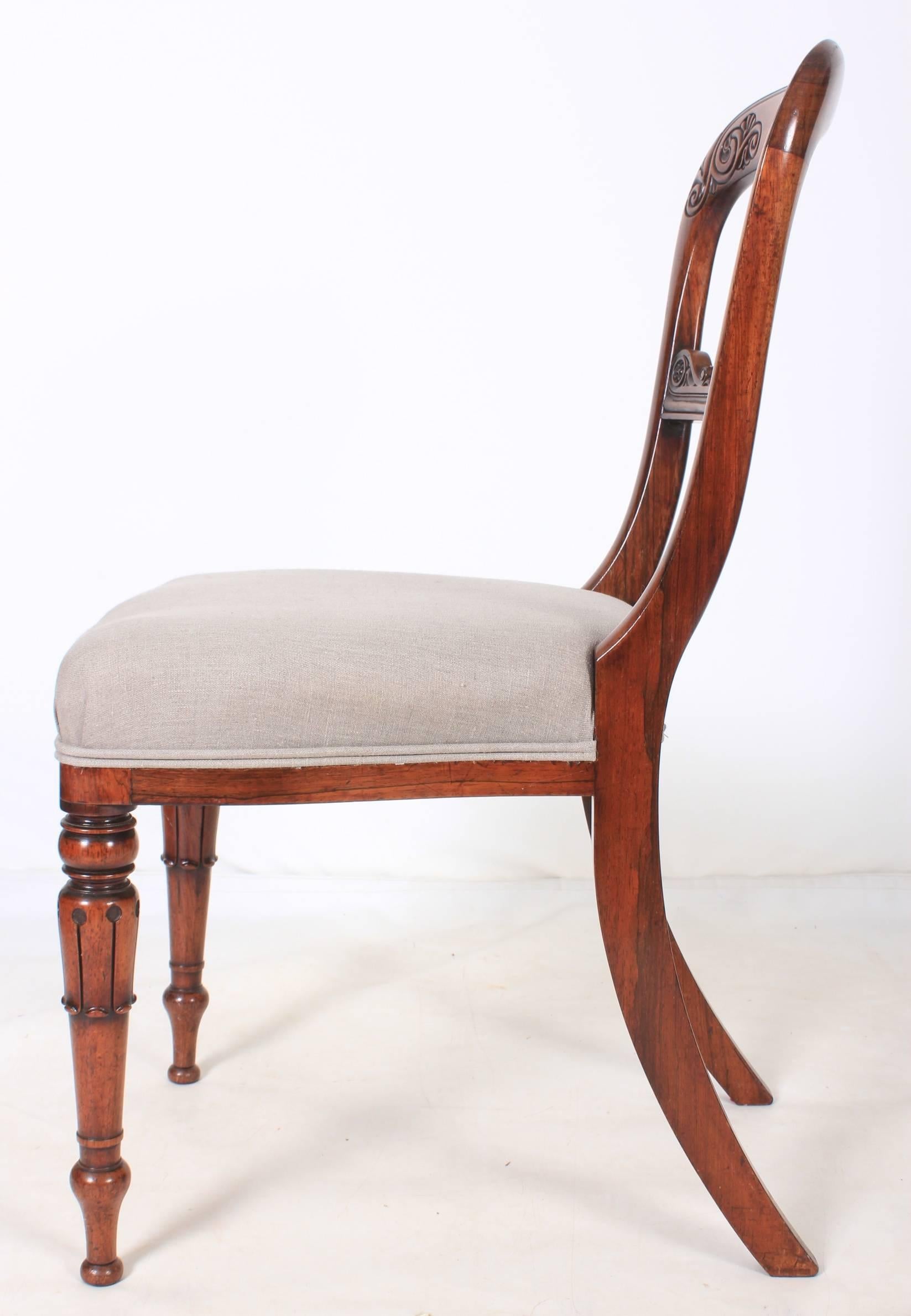 Early 19th Century Set of Six Stunning Rosewood Dining Chairs For Sale