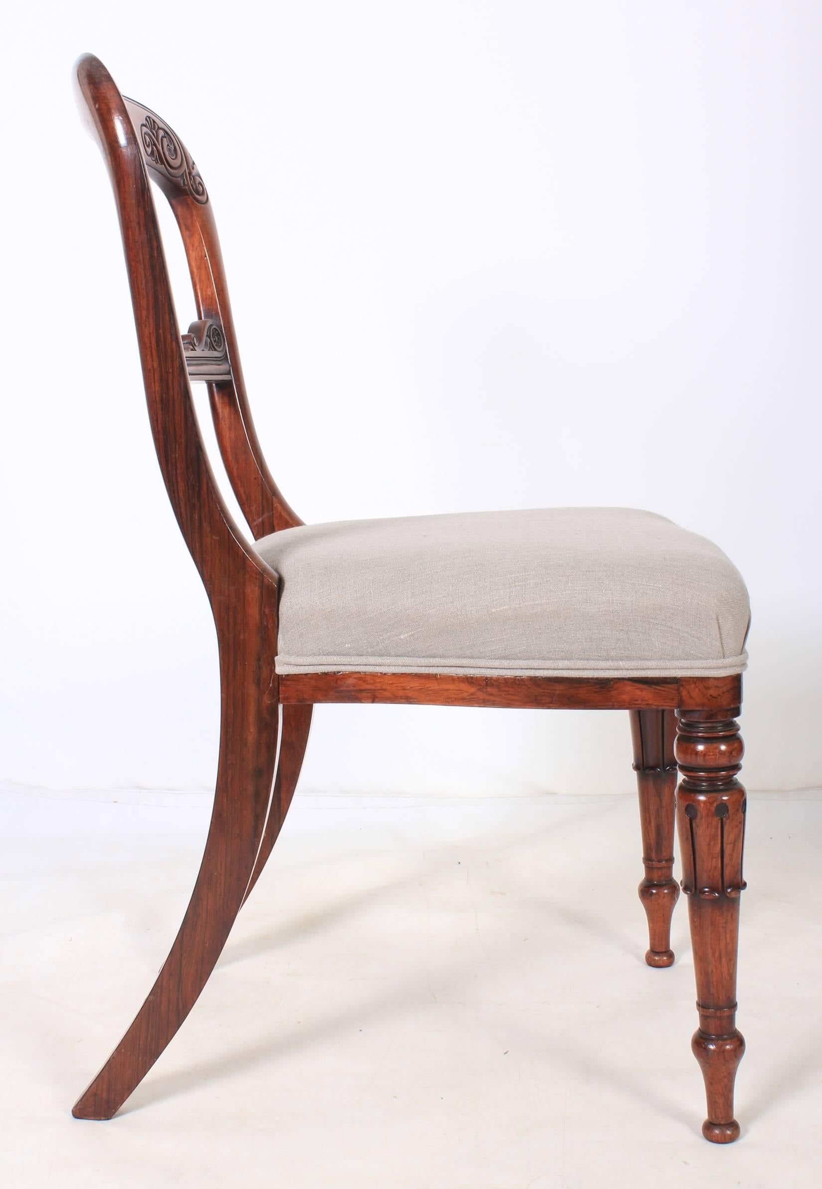 Set of Six Stunning Rosewood Dining Chairs For Sale 2