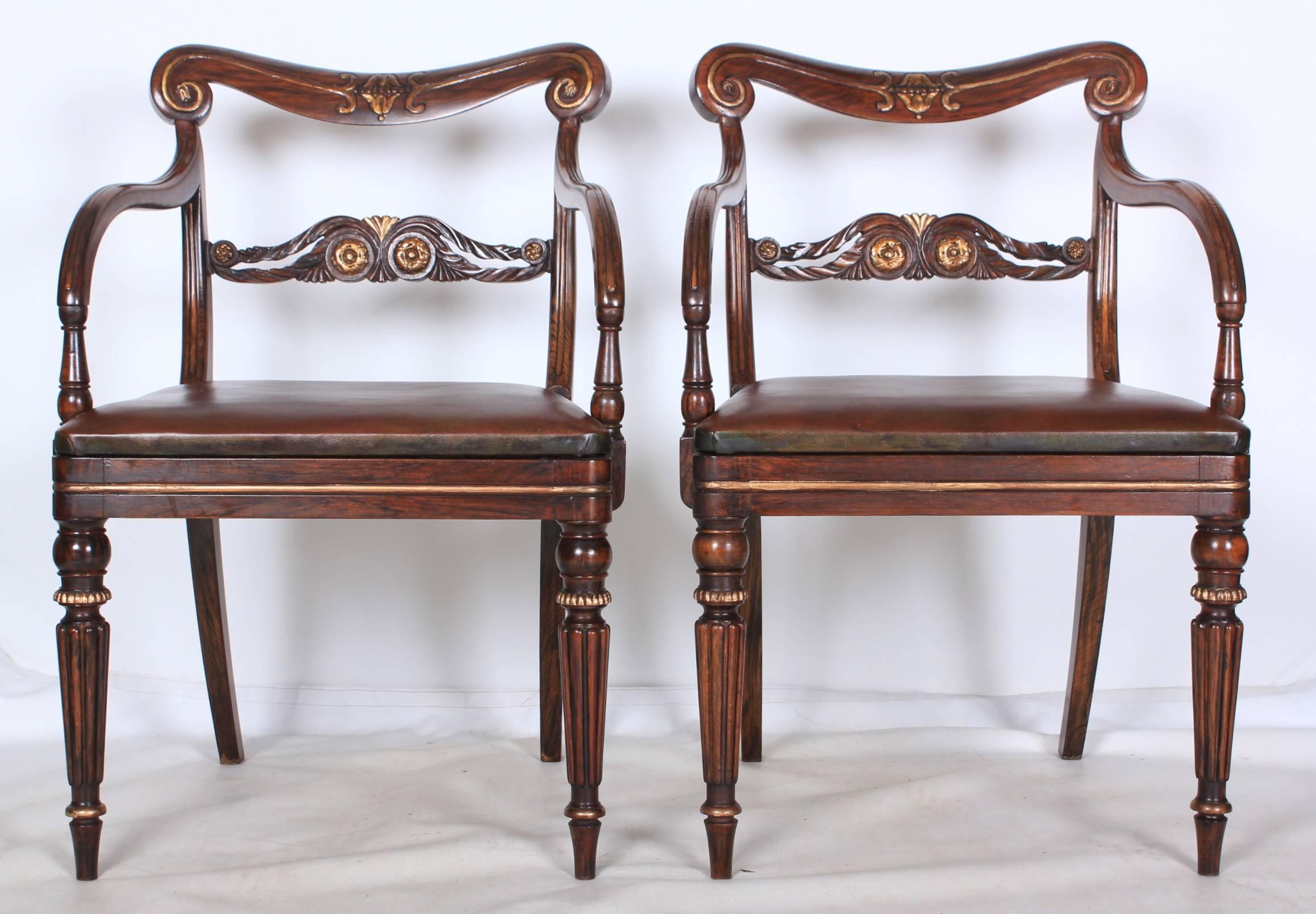 Set of Ten Impressive Regency Dining Chairs In Excellent Condition For Sale In Detling, GB