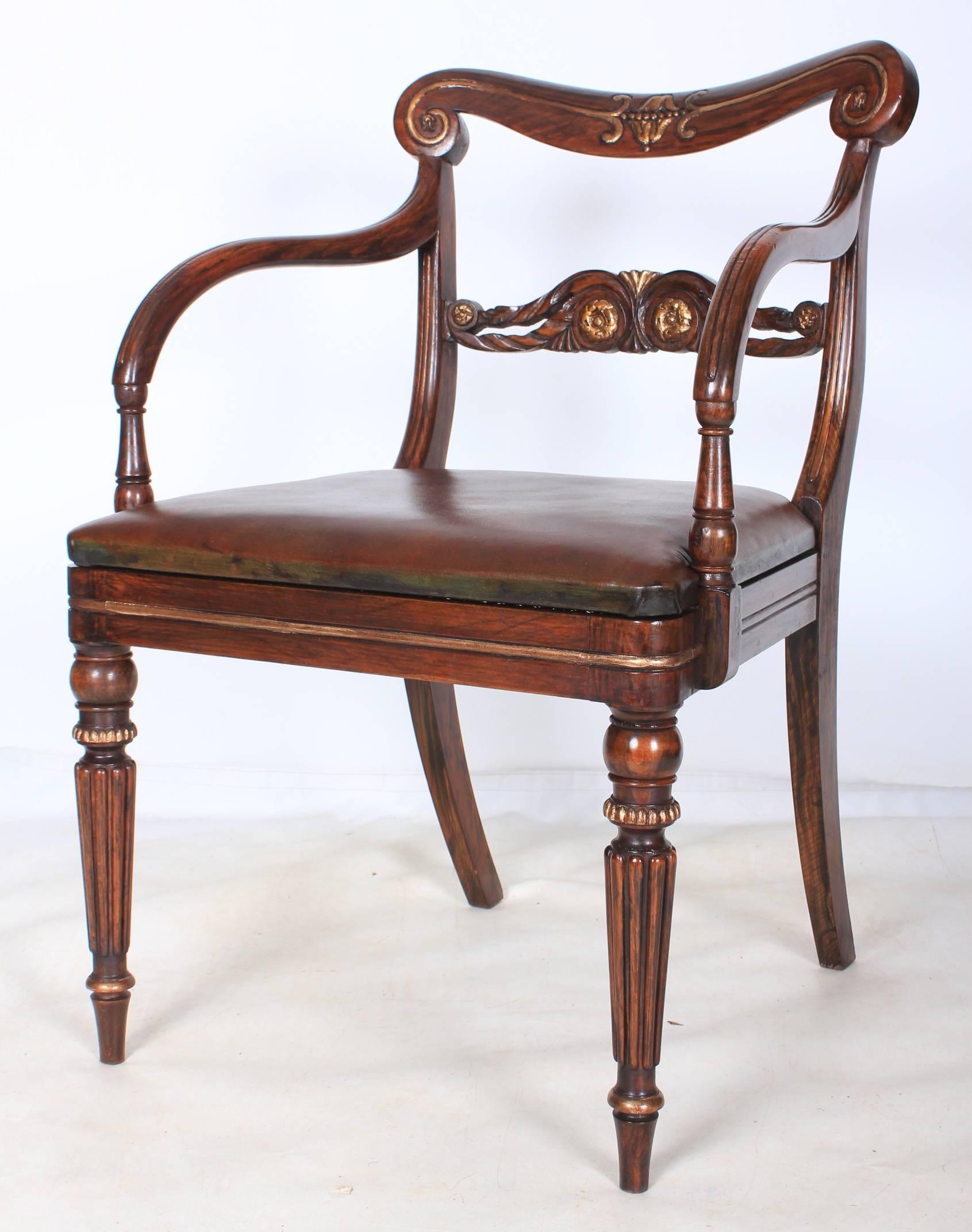 Early 19th Century Set of Ten Impressive Regency Dining Chairs For Sale