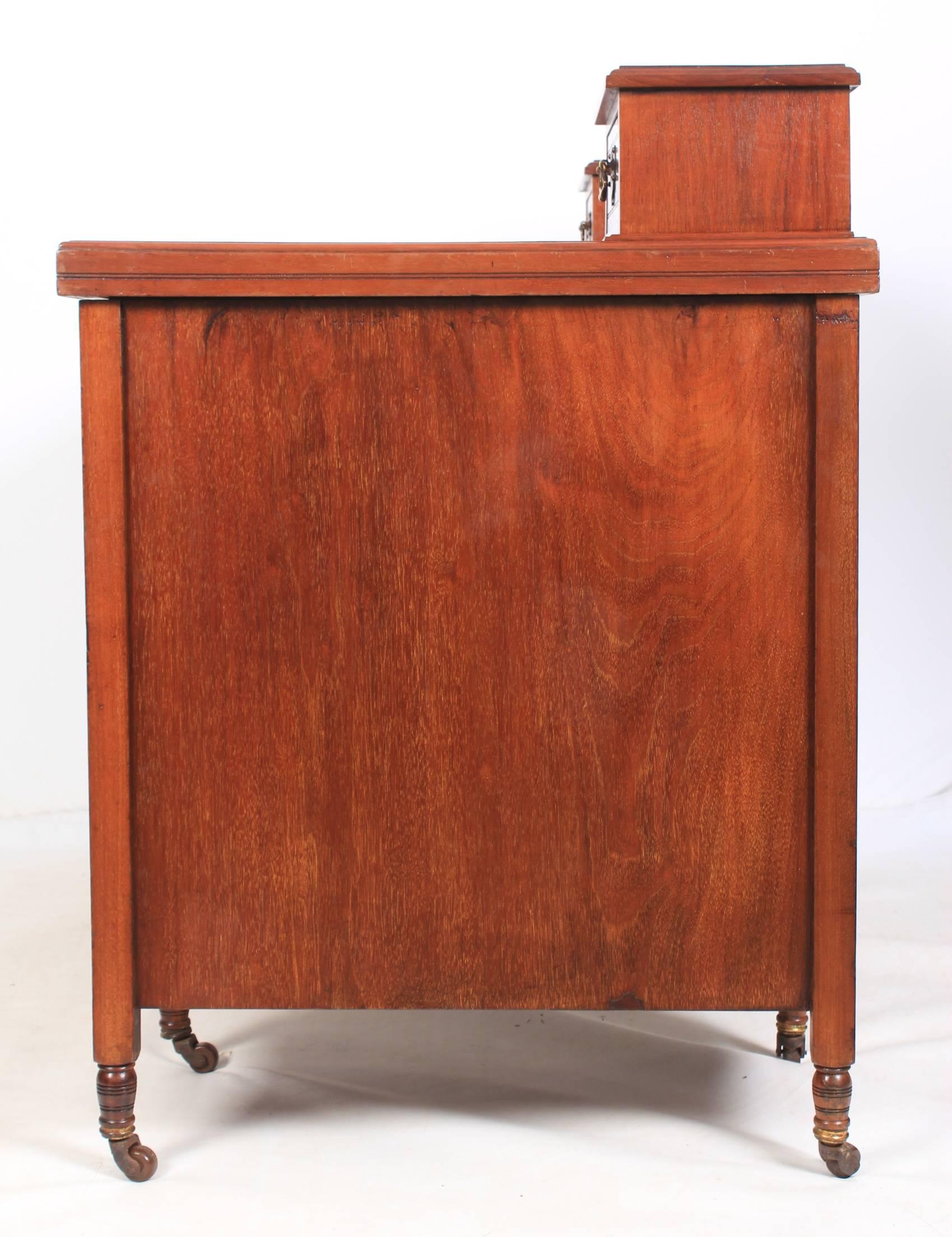 Mahogany Pedestal Dickens Desk For Sale 1