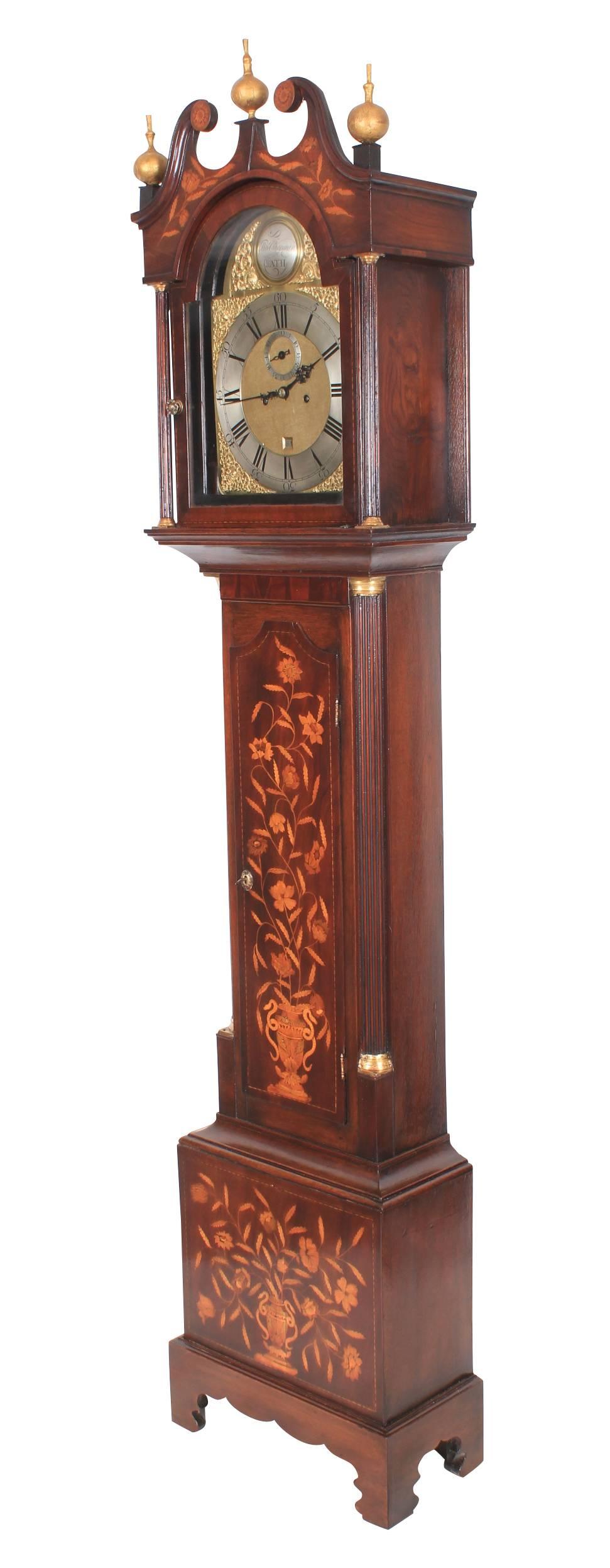18th Century Dutch Marquetry Long Case Clock In Excellent Condition For Sale In Detling, GB