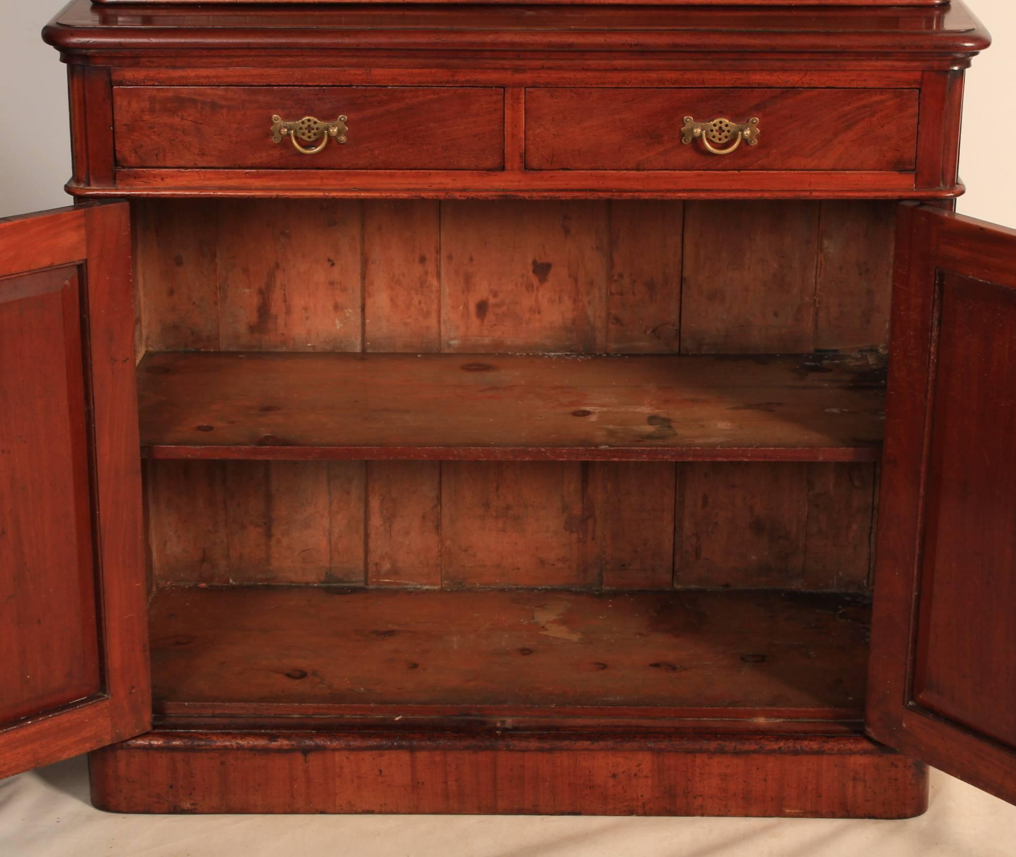 English Tall Mahogany Open Top Bookcase For Sale