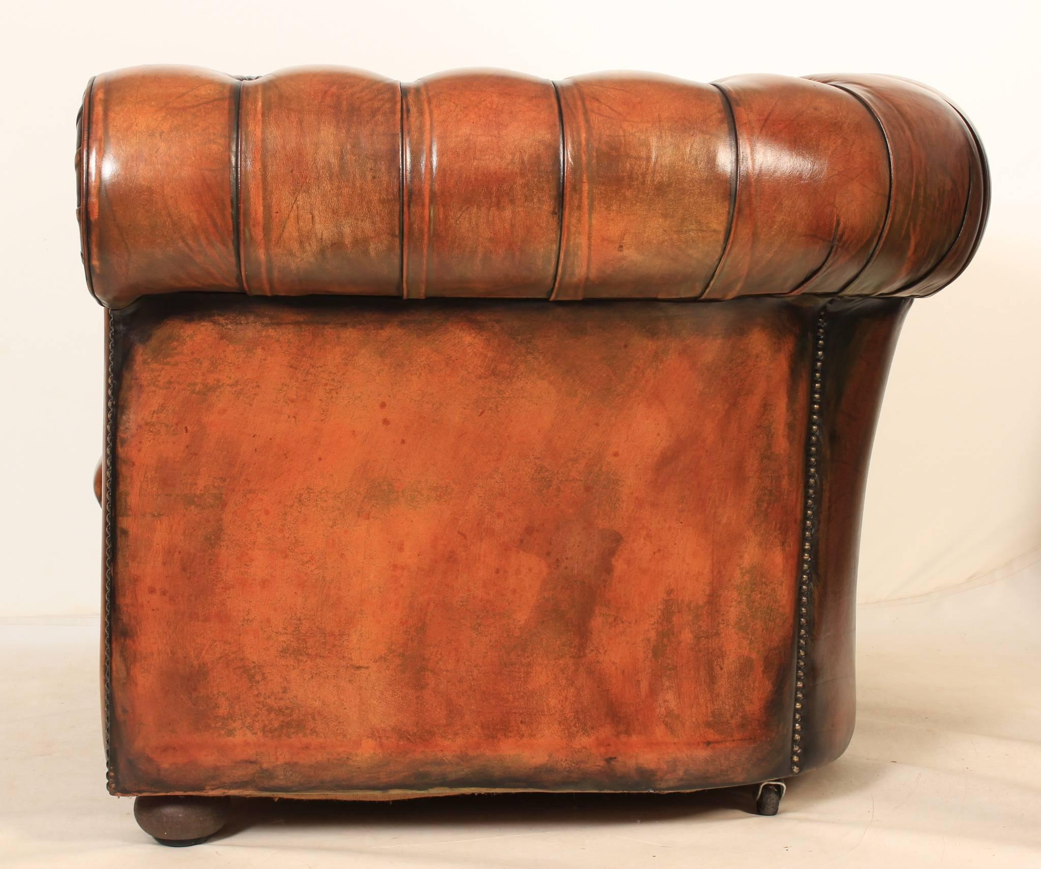 Hand Dyed Chesterfield Armchair For Sale 1