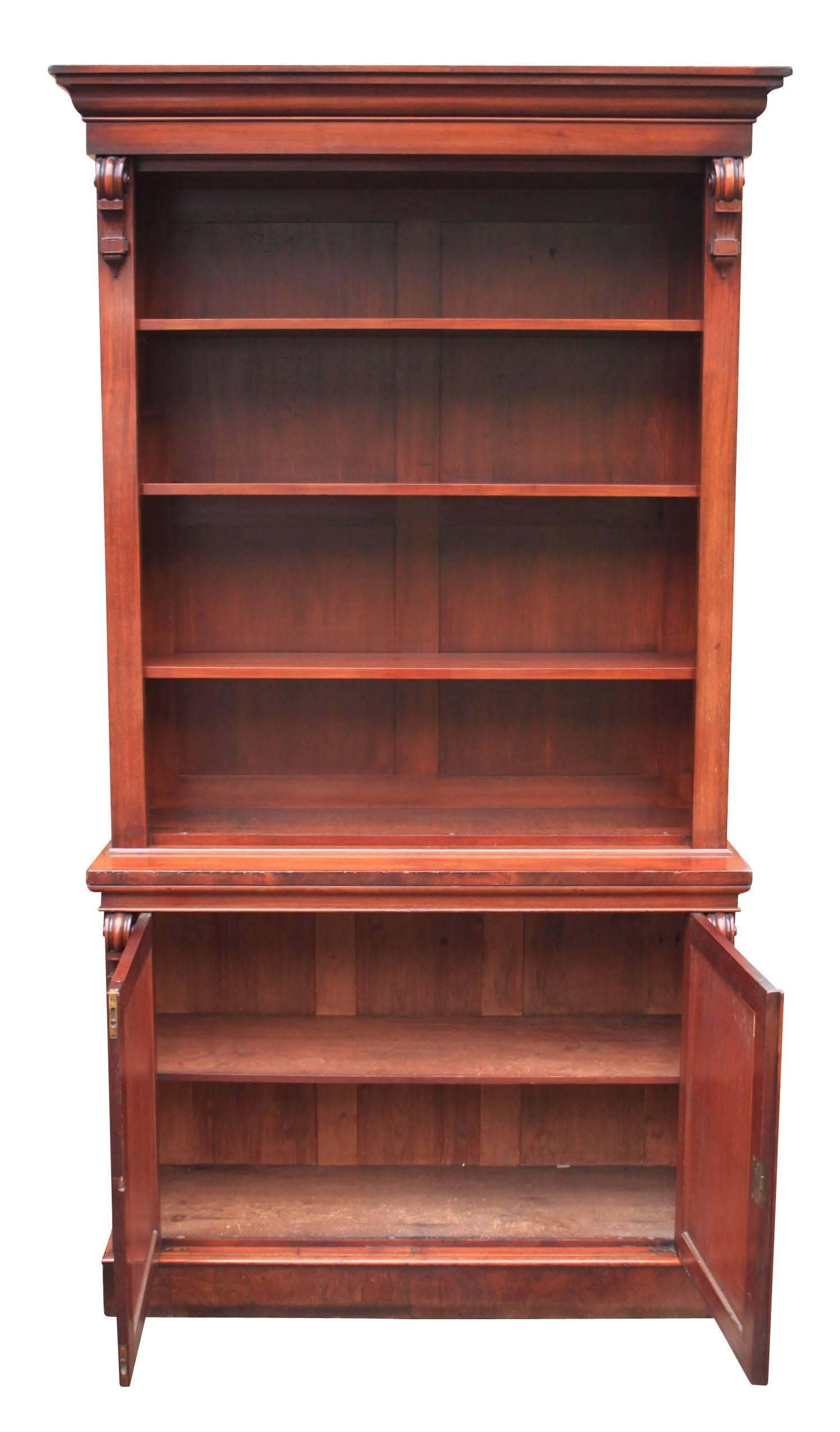 Large Mahogany Open Bookcase In Excellent Condition For Sale In Detling, GB