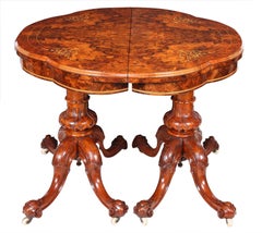 Pair of Victorian Marquetry Inlaid Walnut Card Tables