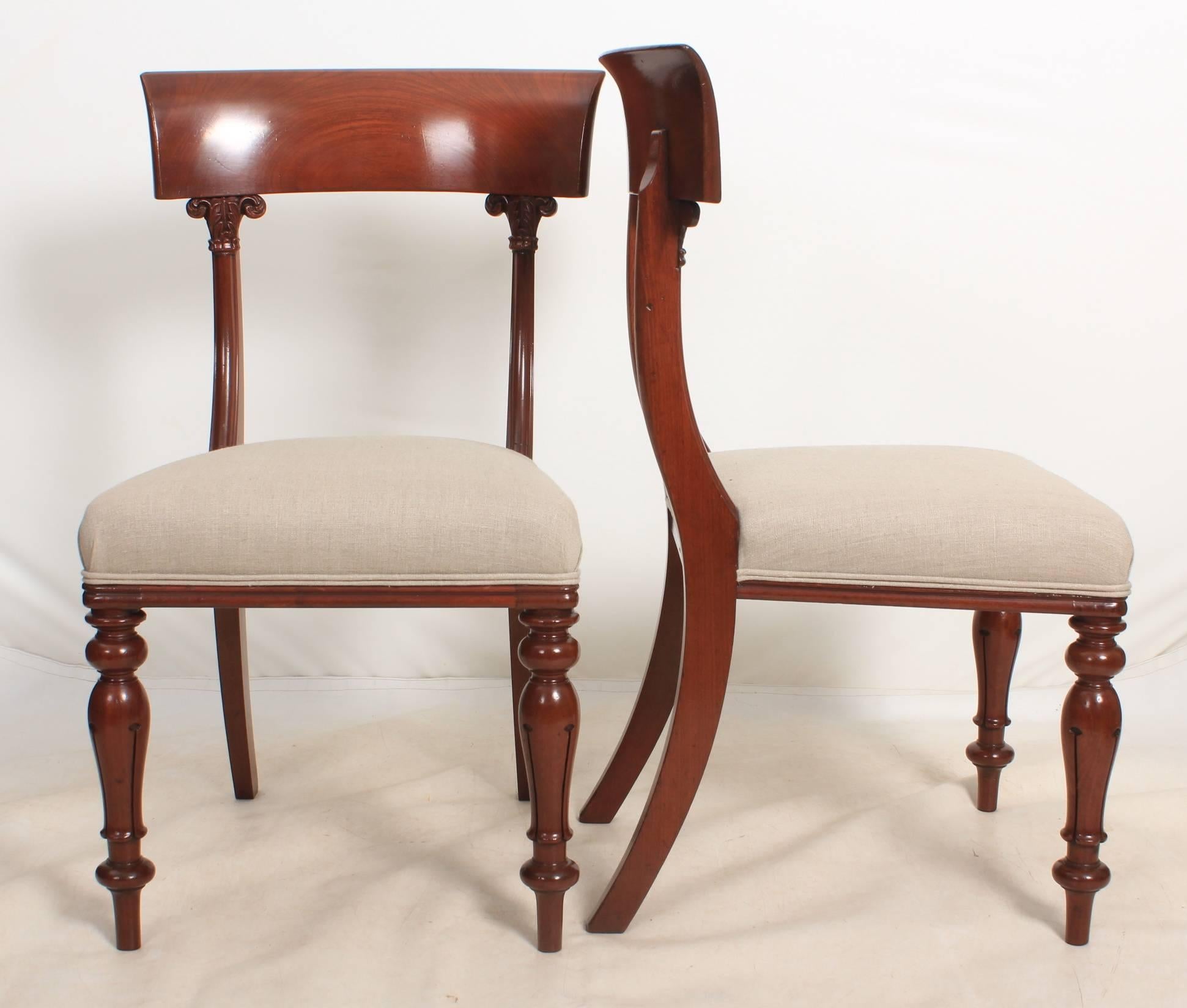 English Set of Six William IV Cuban Mahogany Dining Chairs For Sale
