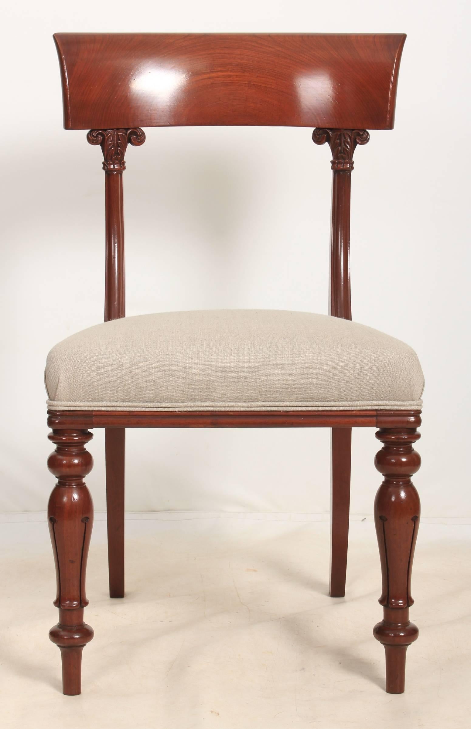 Set of Six William IV Cuban Mahogany Dining Chairs For Sale 3