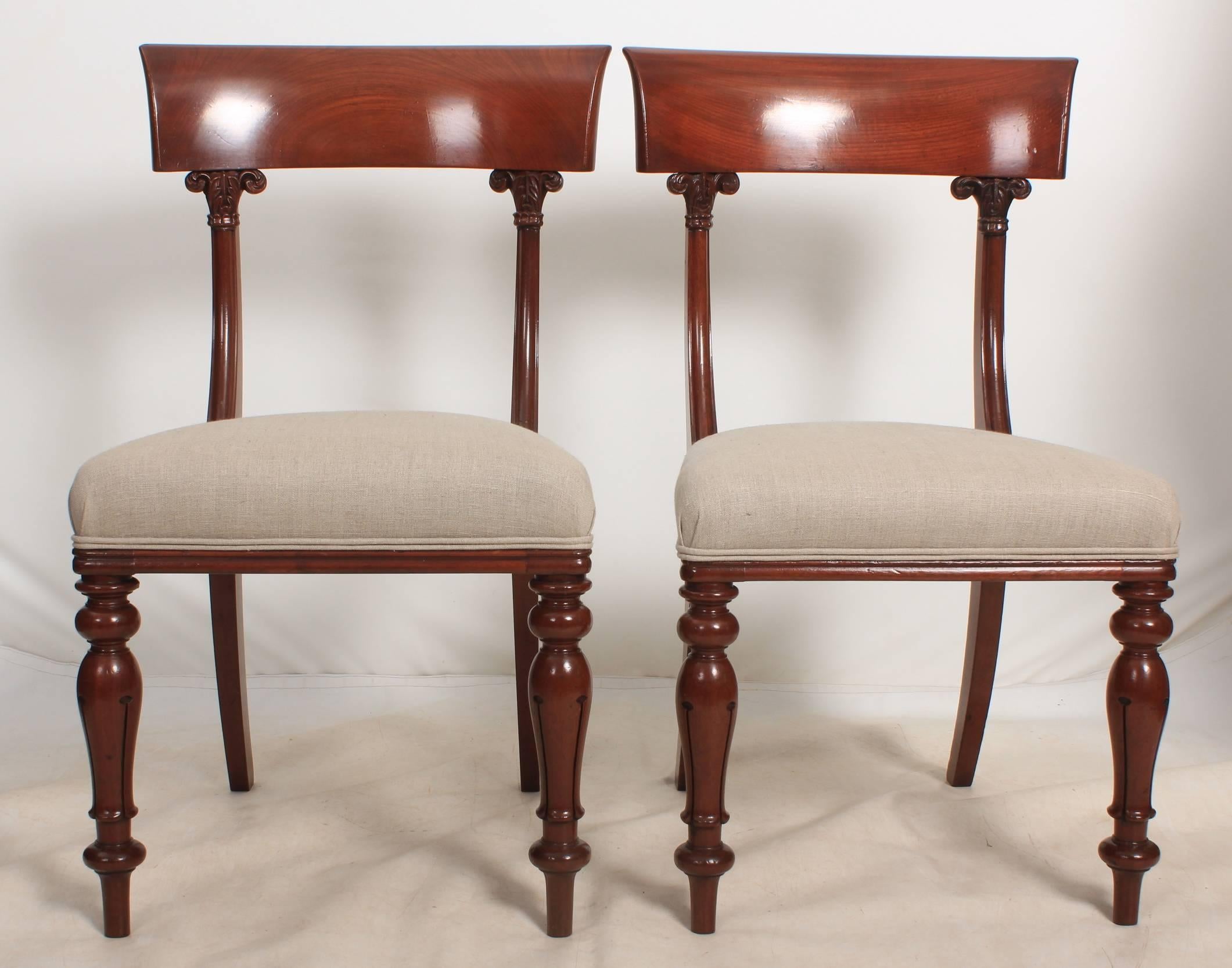 Set of Six William IV Cuban Mahogany Dining Chairs In Excellent Condition For Sale In Detling, GB