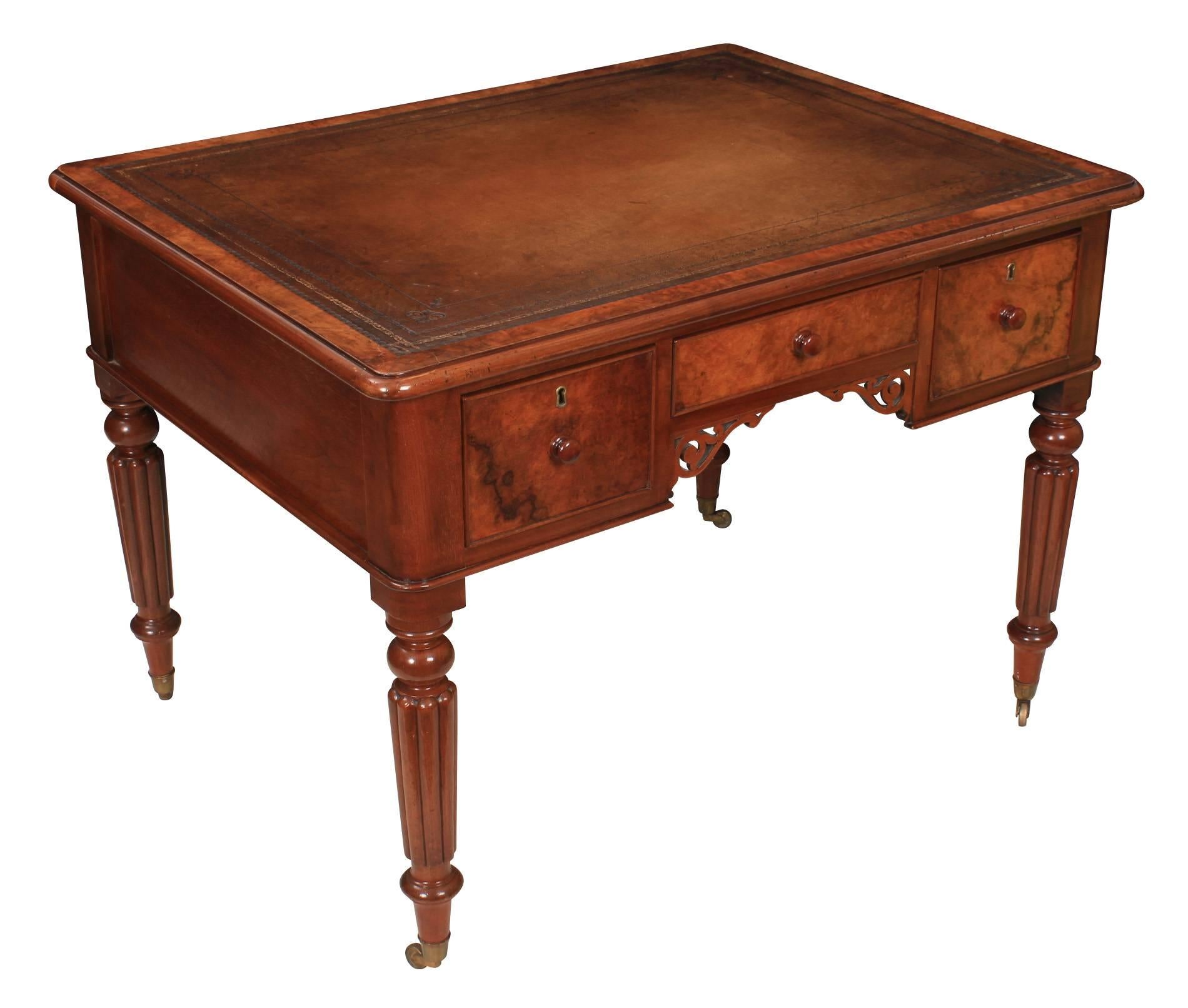 English Walnut Writing Table For Sale