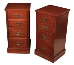 Pair of Walnut Bedside Cabinets