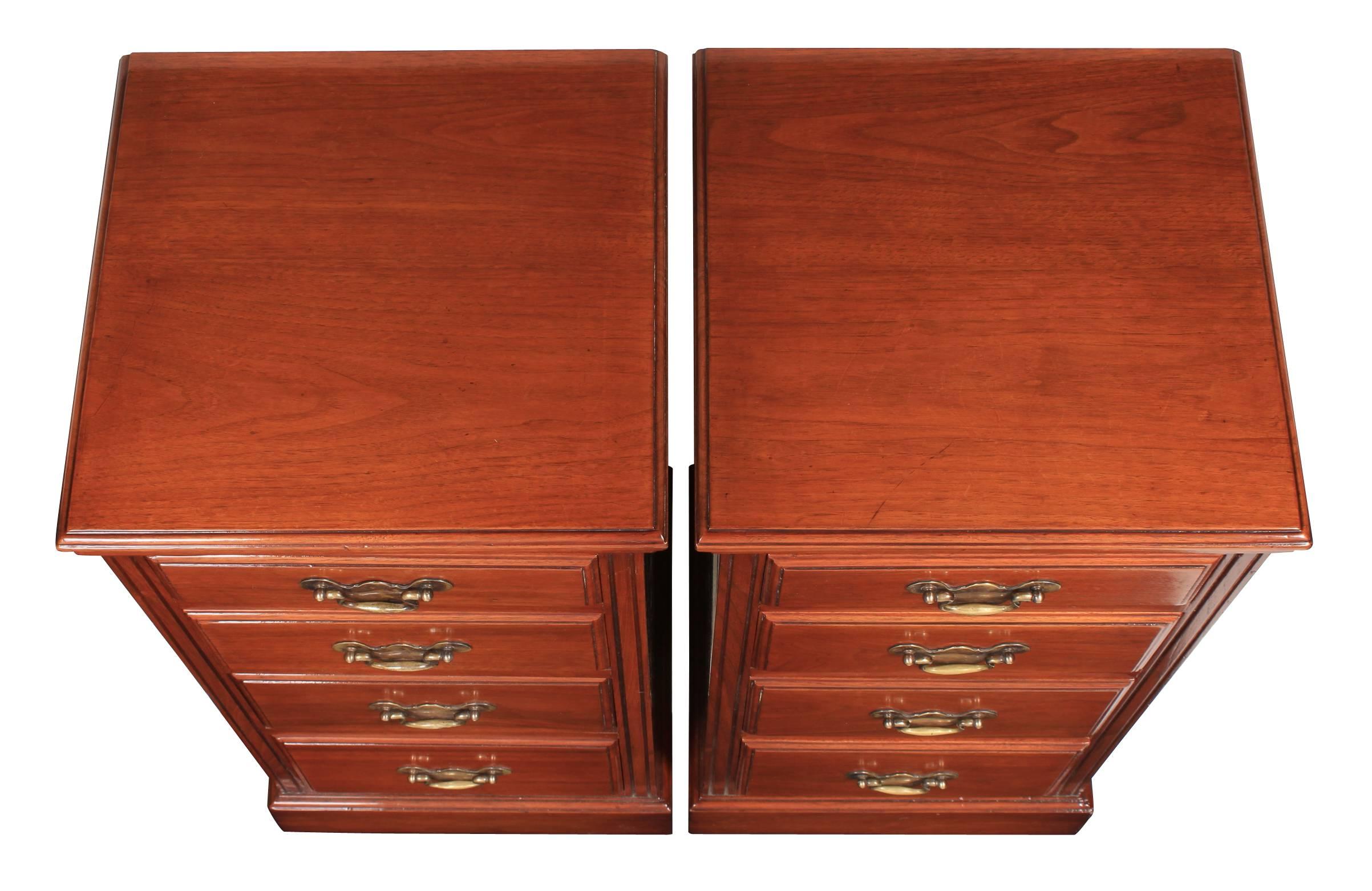 Pair of Walnut Bedside Cabinets For Sale 4