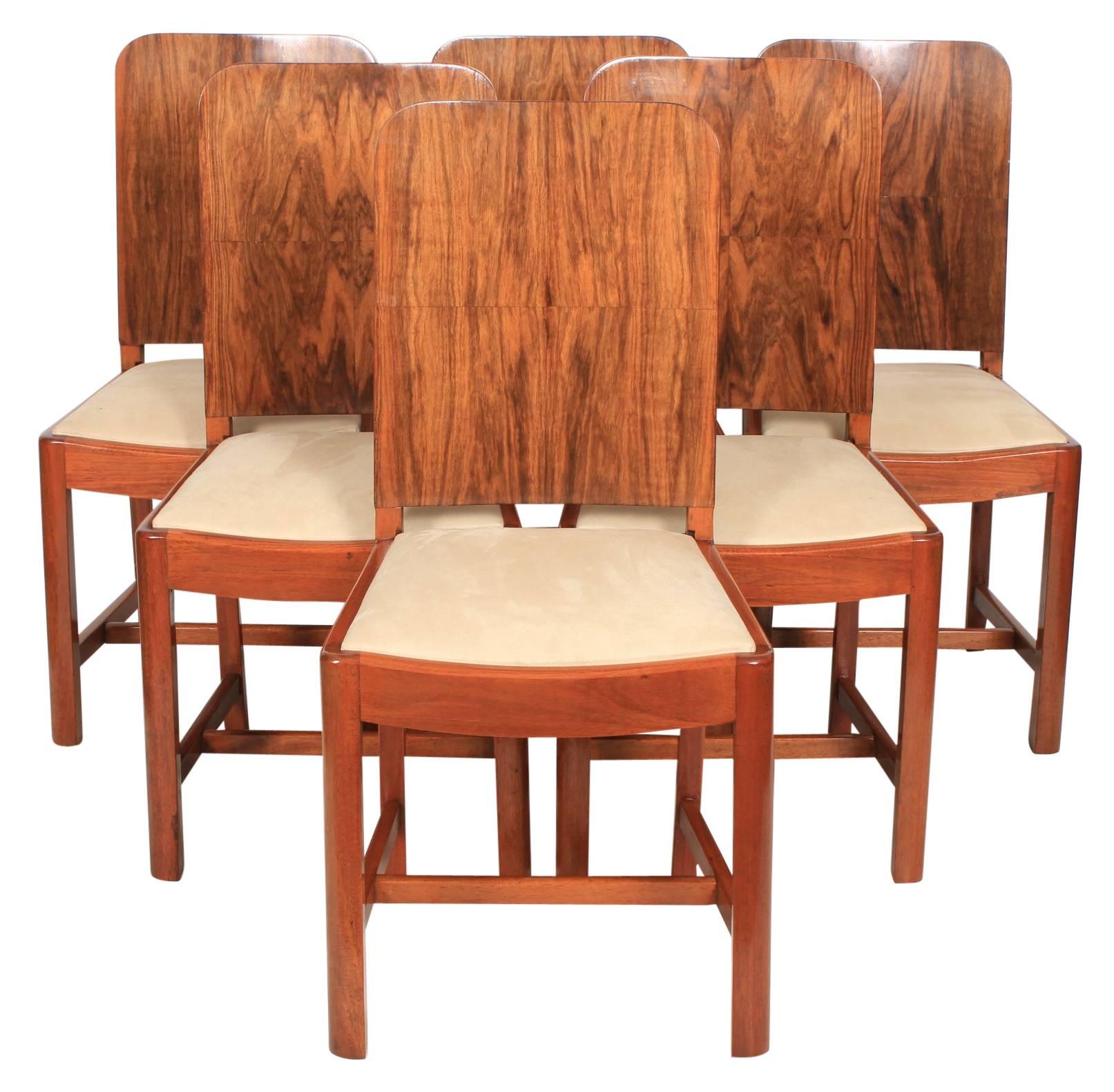Art Deco Dining Table and Six Chairs For Sale