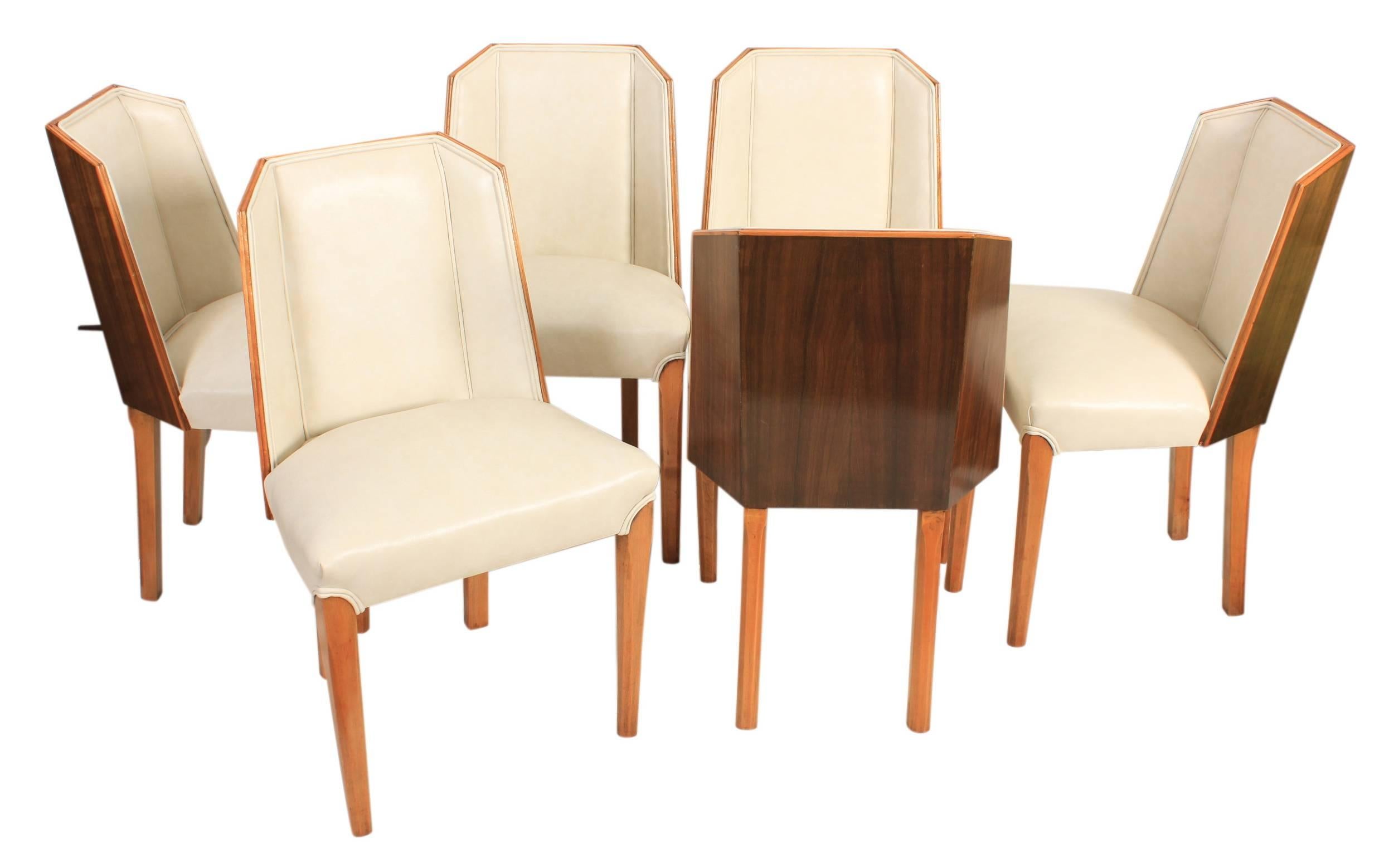 Set of Six Art Deco Dining Chairs In Excellent Condition For Sale In Detling, GB