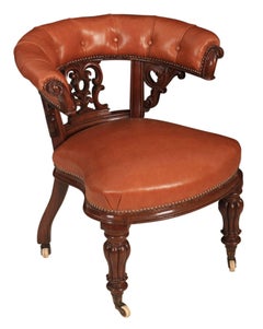 Oak and Leather Captains Desk Chair