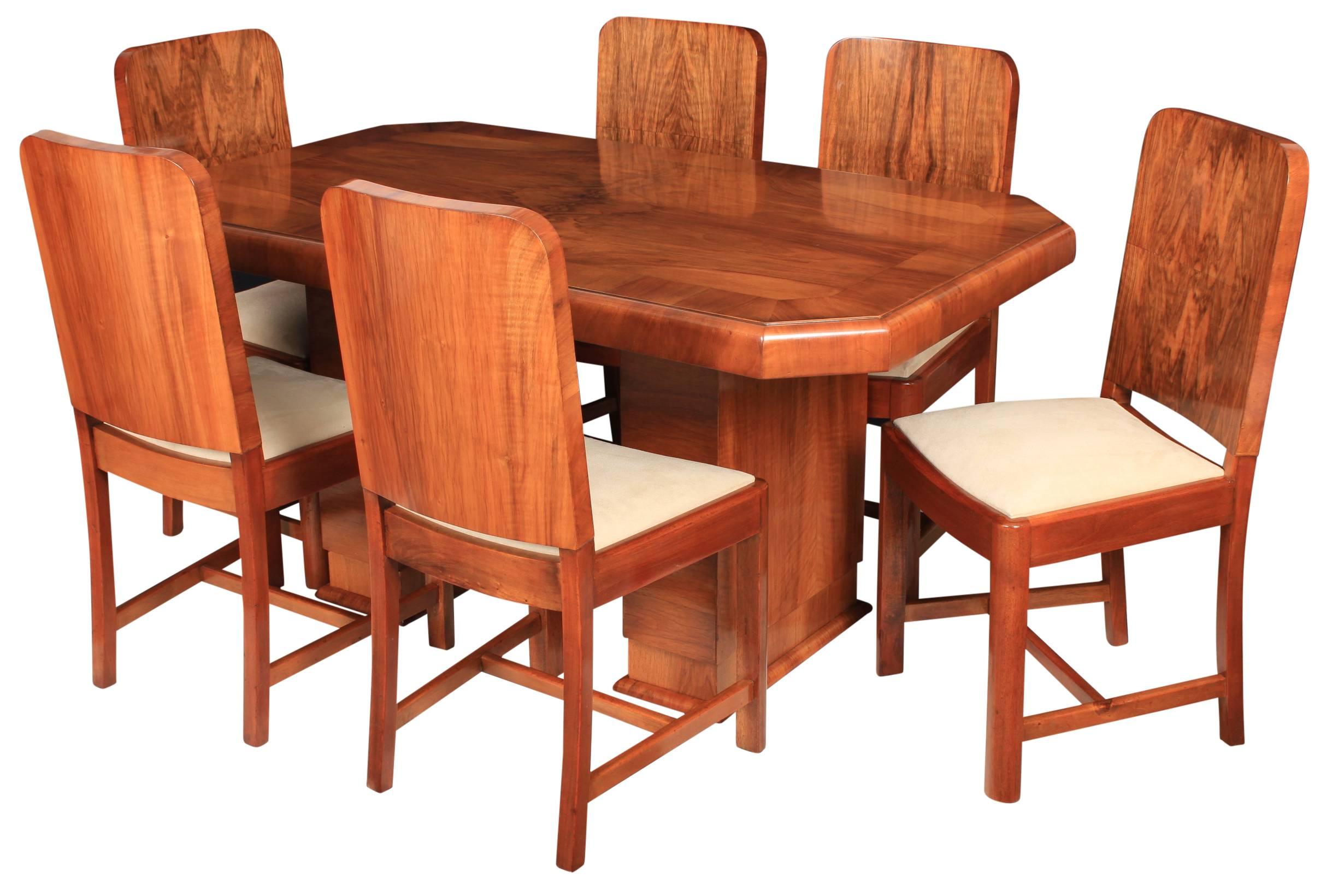 Art Deco Dining Table and Six Chairs For Sale 2