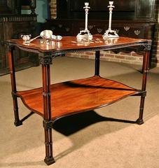 English Chippendale Period Silver Table with Cluster Column Legs, circa 1760
