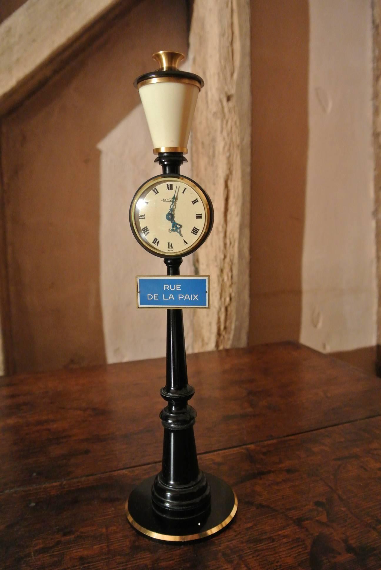 French Jaeger-LeCoultre ‘Rue De La Paix’ Street Lamp Clock