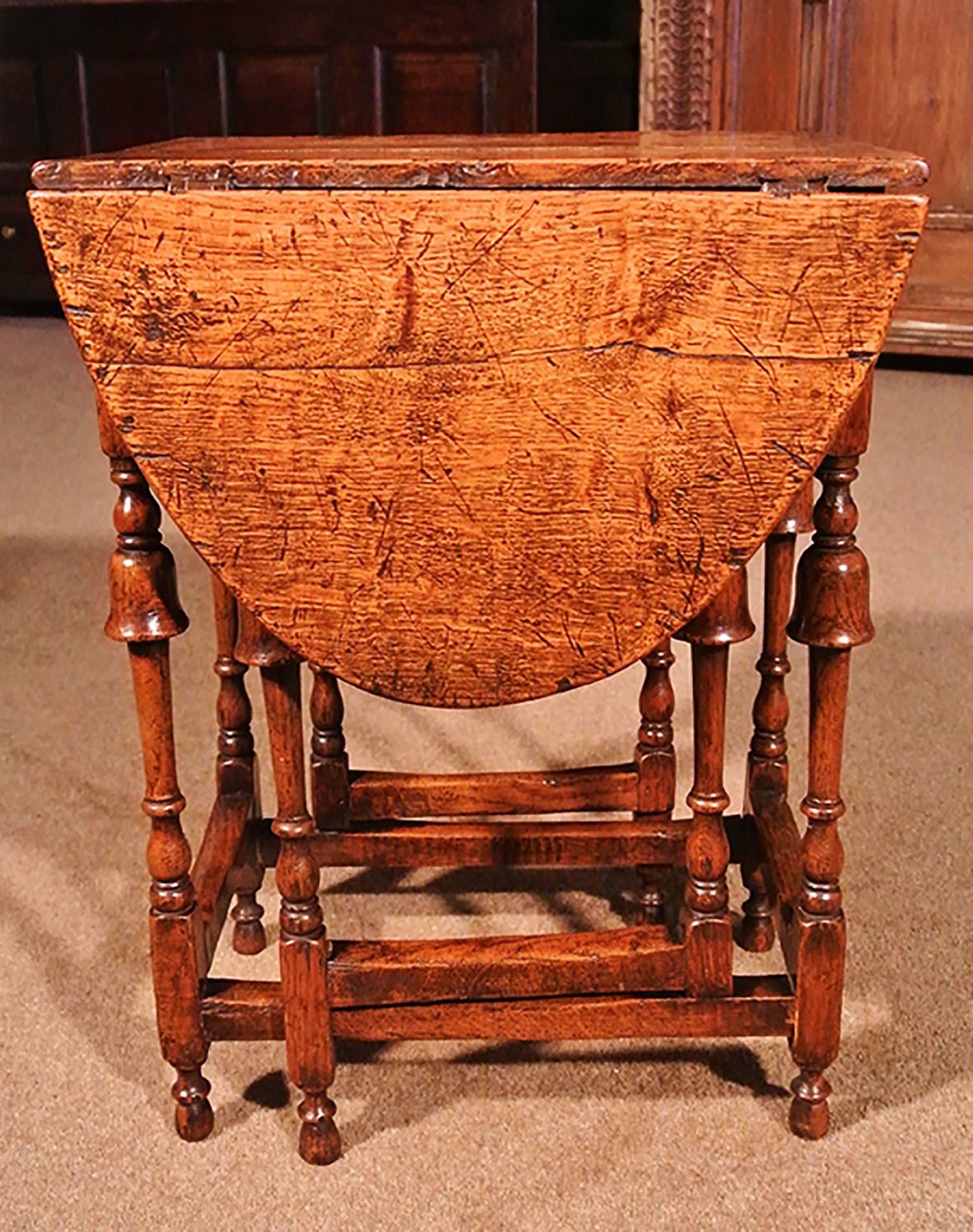 19th Century Diminutive ‘Queen Anne’ Oak Side Table