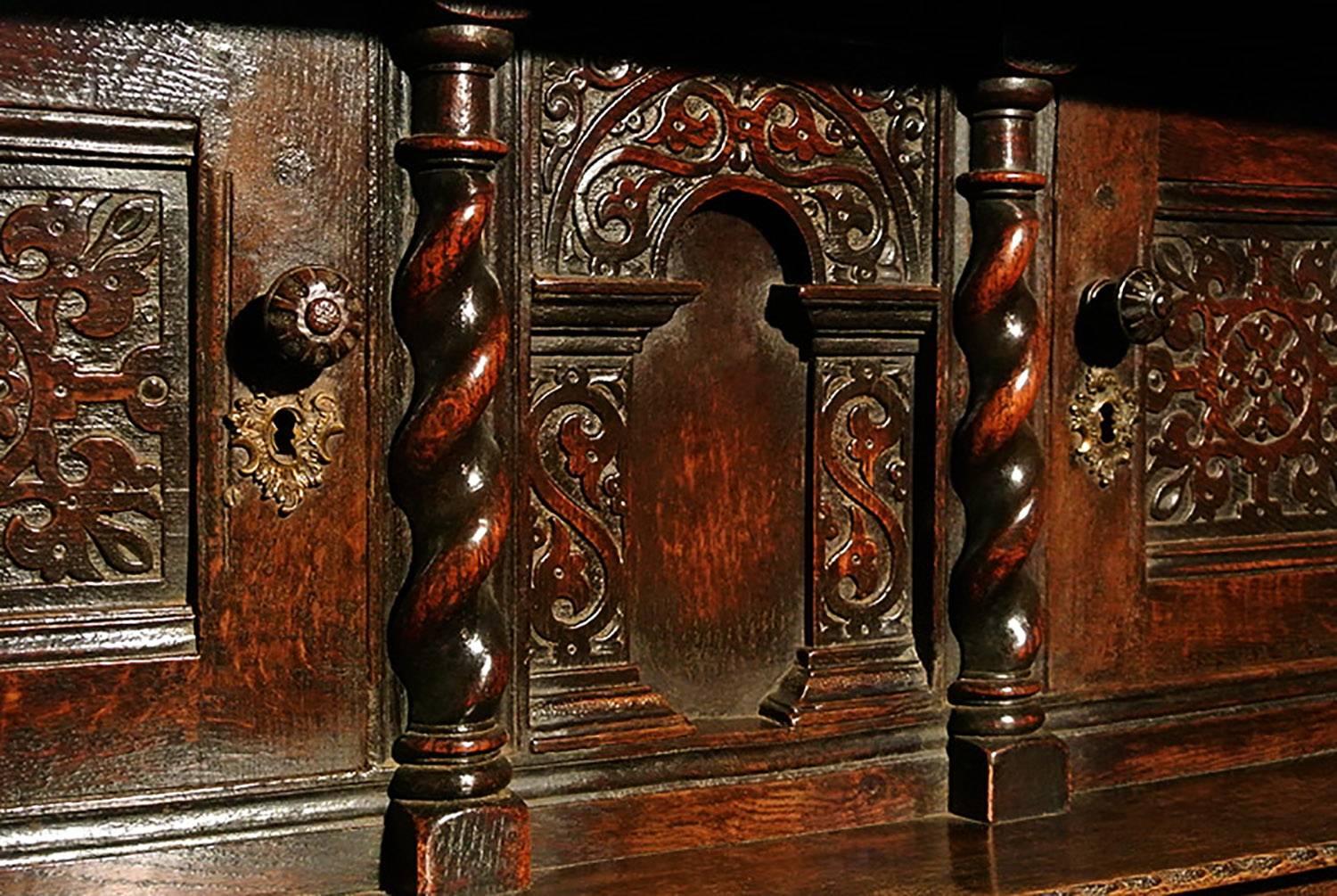 Exceptional James I Standing Oak Livery Cupboard 1