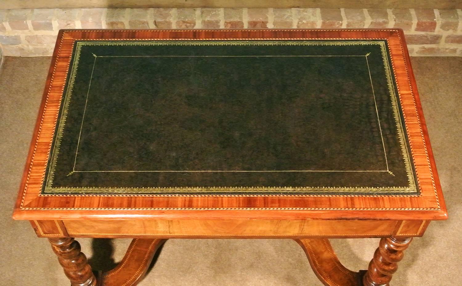 Early 20th Century Beautiful Victorian Walnut Writing Desk of William and Mary Design