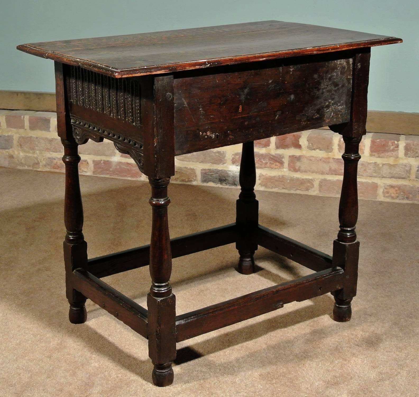 Mid-17th Century Early 17th Century Oak Lowboy with Provenance from Groombridge Place in Kent