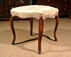 18th Century Walnut Serpentine Stool in the French Manner